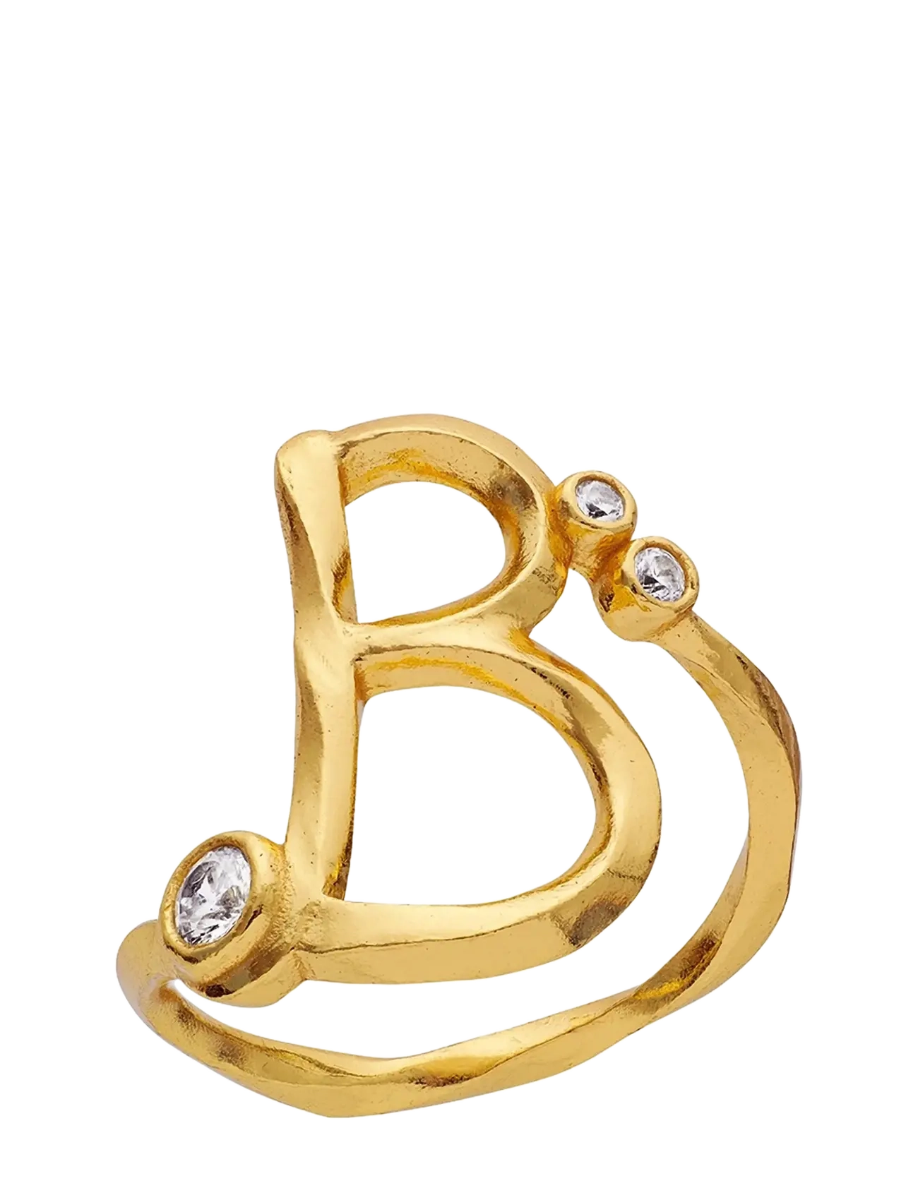 Maanesten B Alphabet Ring - Ringe - GOLD / gold