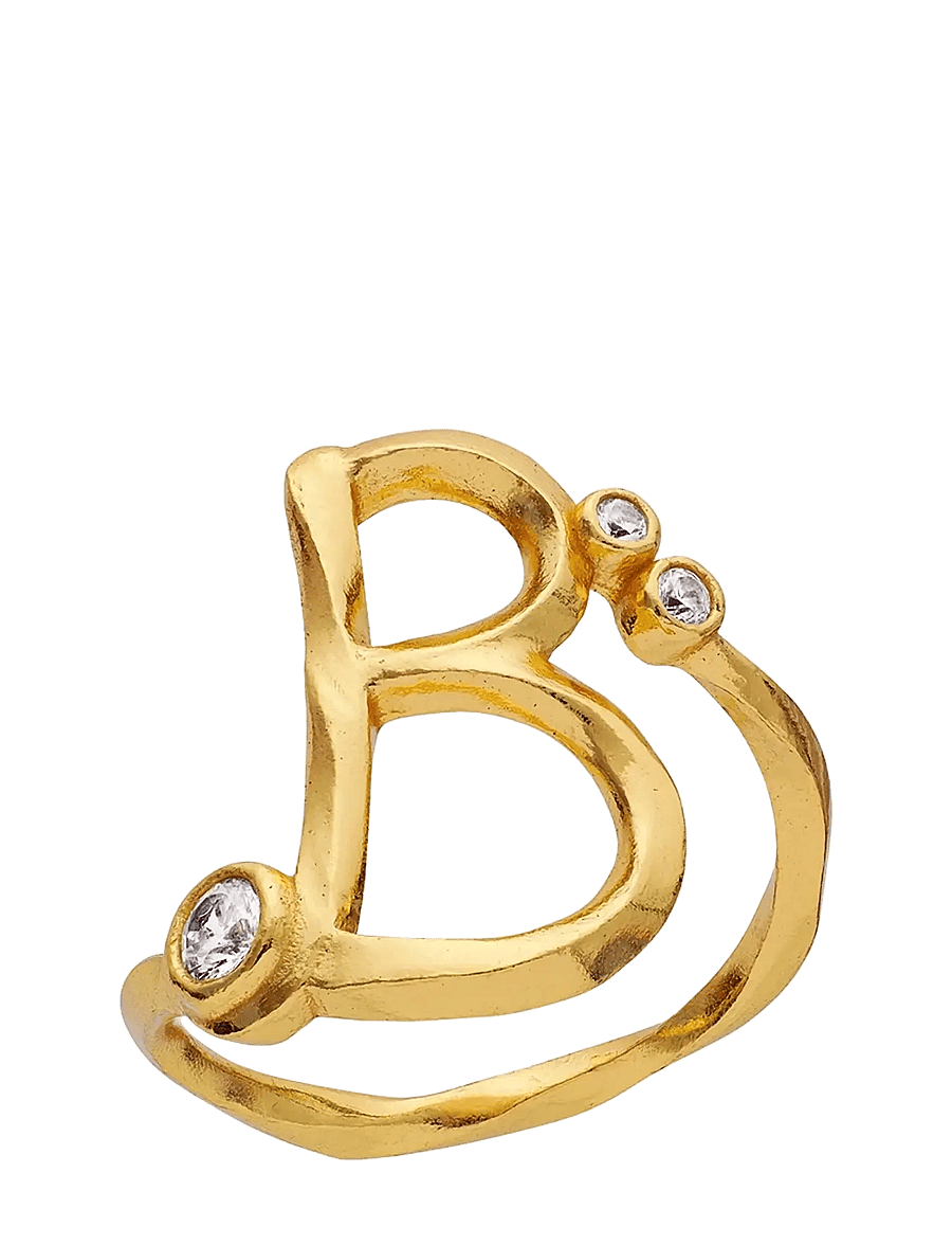 Maanesten - B Alphabet Ring - gold - 1