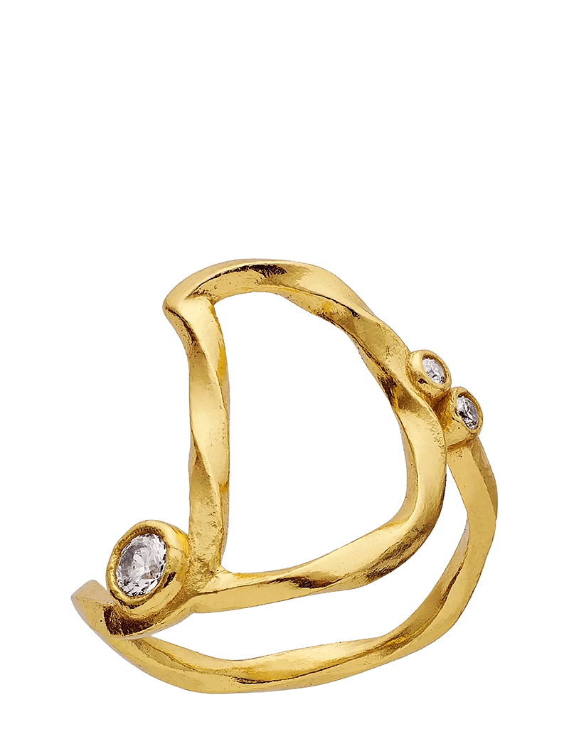 Maanesten - D Alphabet Ring - rings - gold - 0