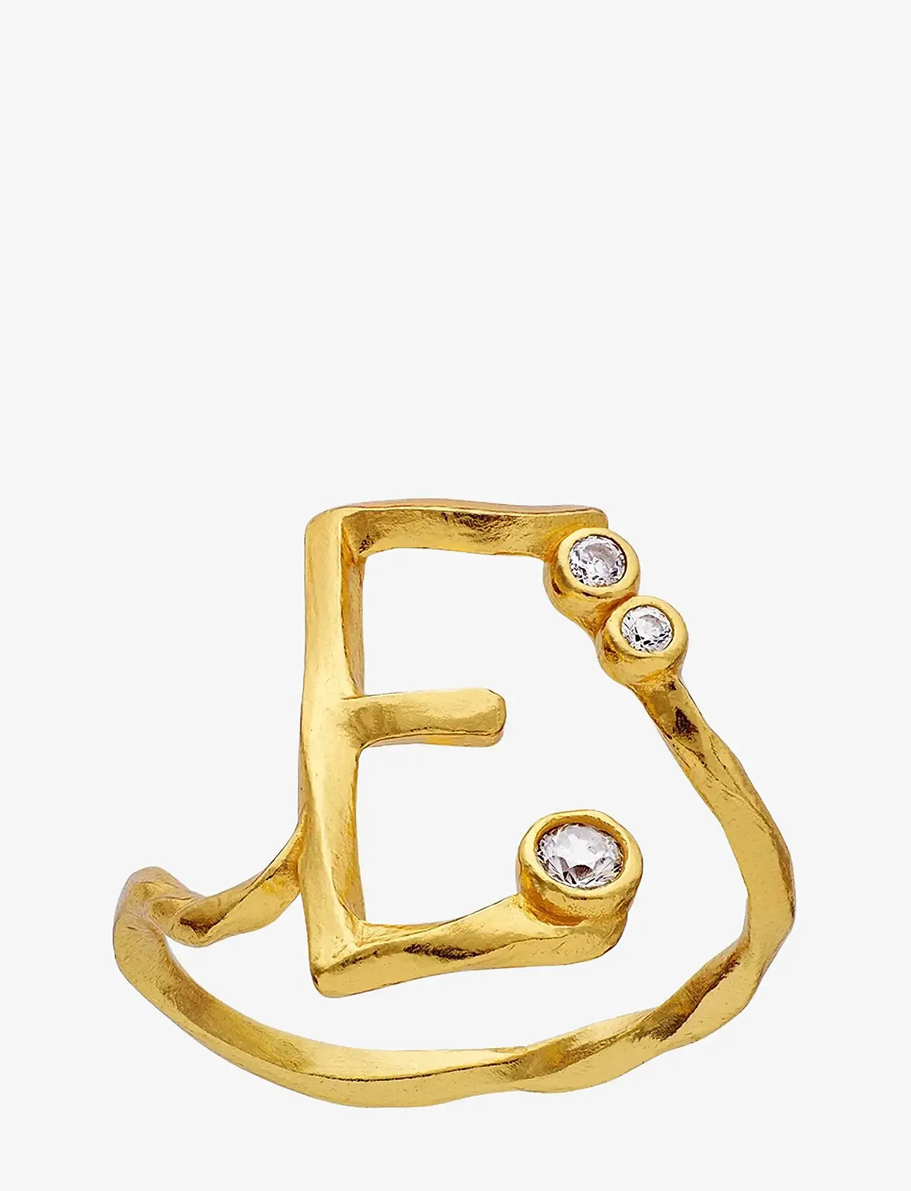 Maanesten - E Alphabet Ring - ringe - gold - 0