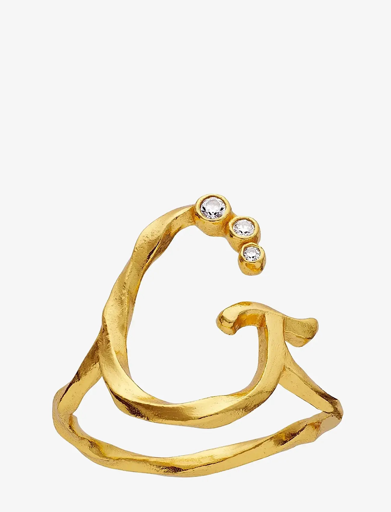 Maanesten - G Alphabet Ring - rings - gold - 1