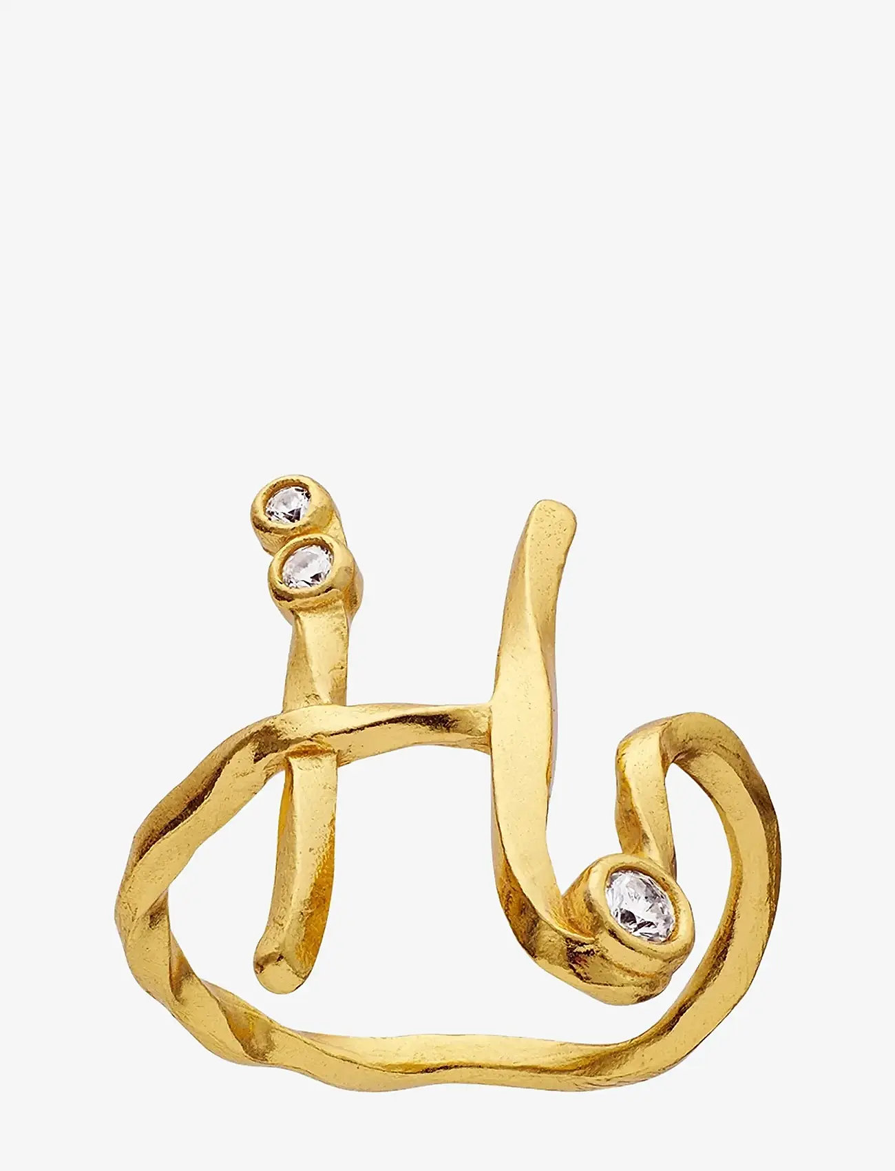 Maanesten - H Alphabet Ring - ringe - gold - 1