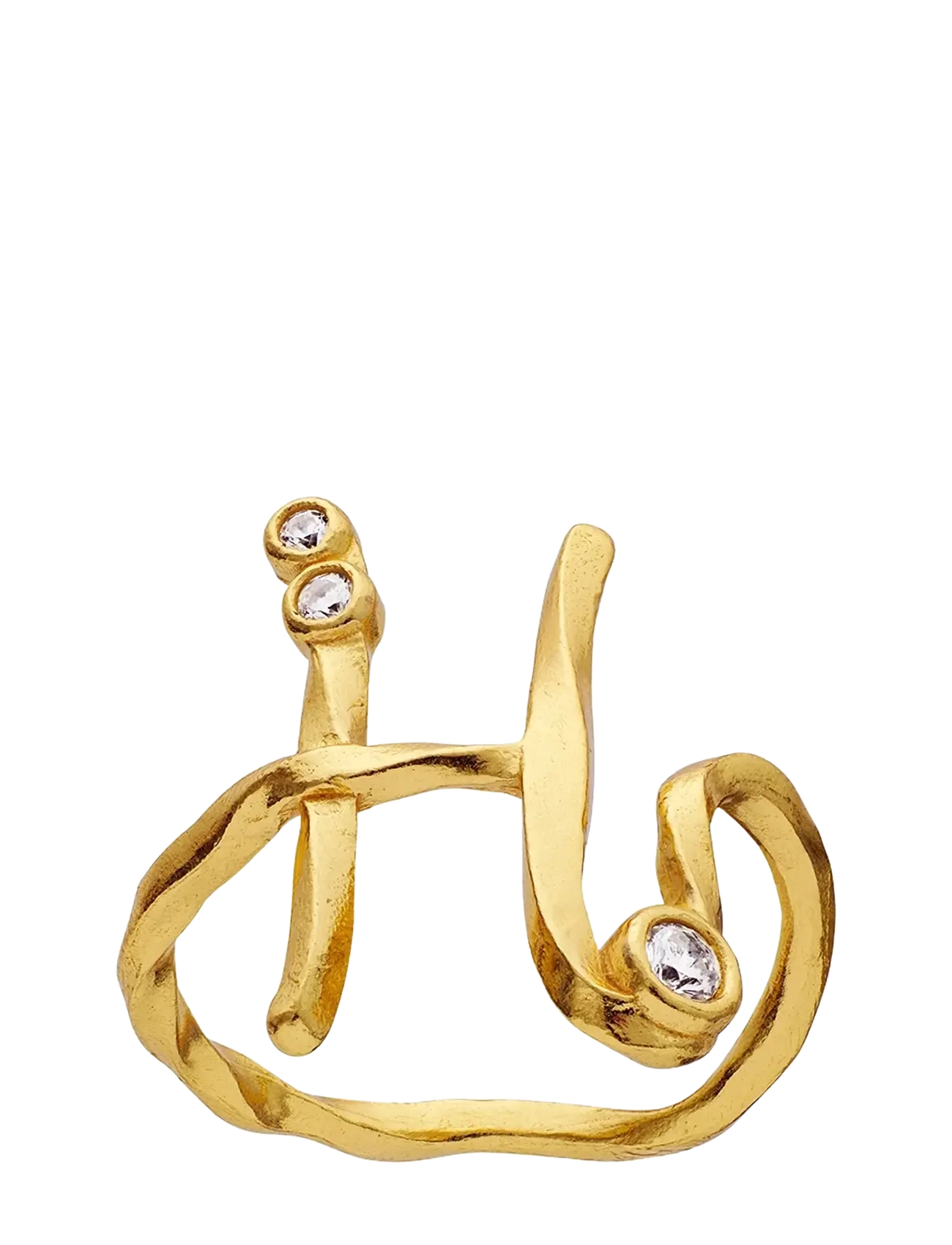 Maanesten H Alphabet Ring - Ringe - GOLD / gold