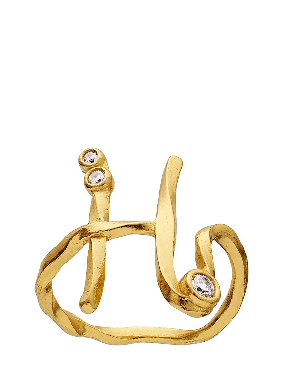 Maanesten - H Alphabet Ring - hringir - gold - 1