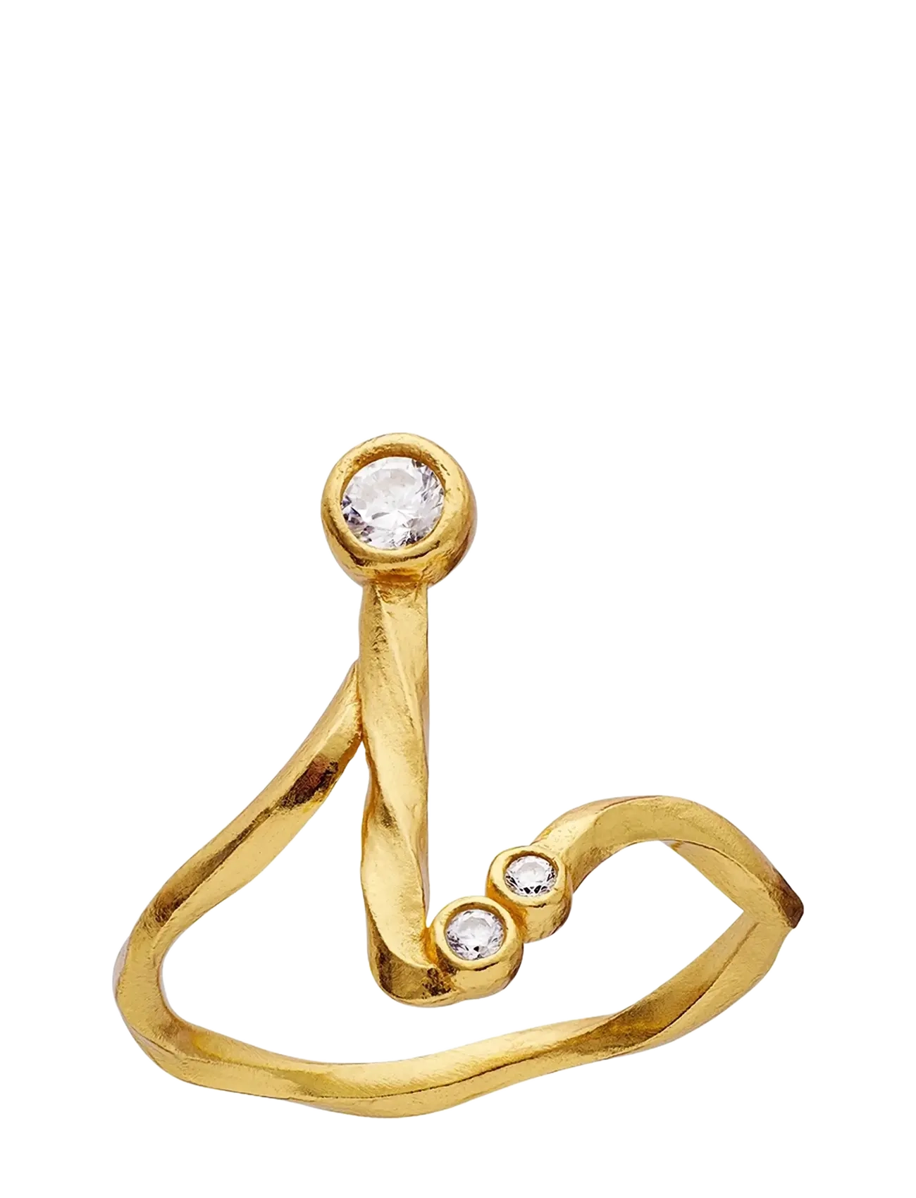 Maanesten I Alphabet Ring, Kvinder, Alfabet Sten Ring, Guld, Str: 53