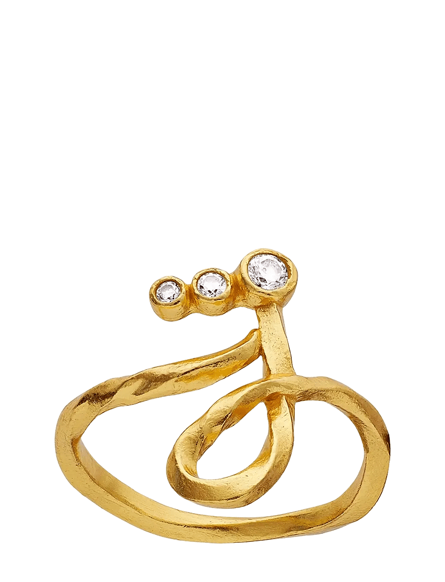Maanesten - J Alphabet Ring - ringe - gold - 0