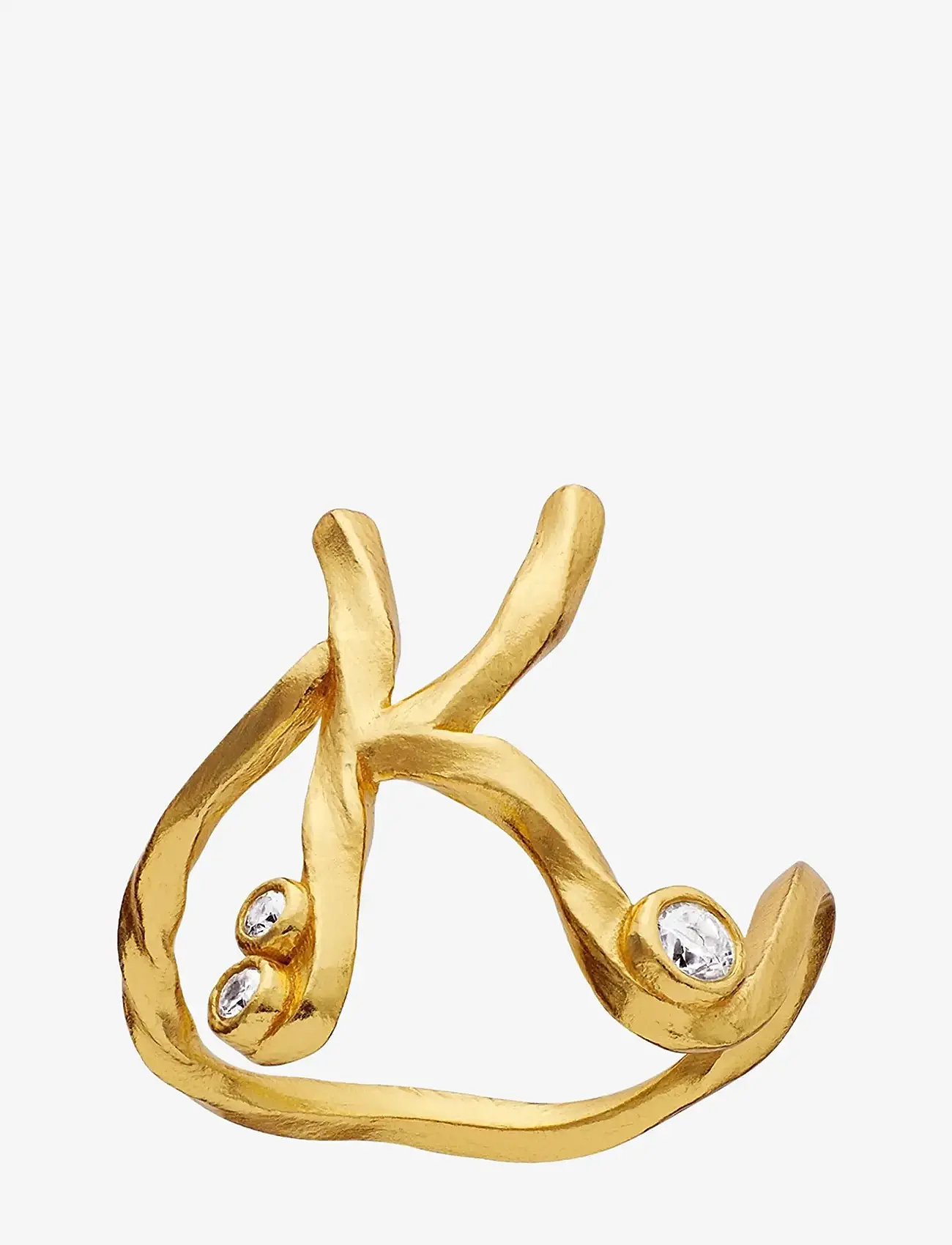 Maanesten - K Alphabet Ring - rings - gold - 1