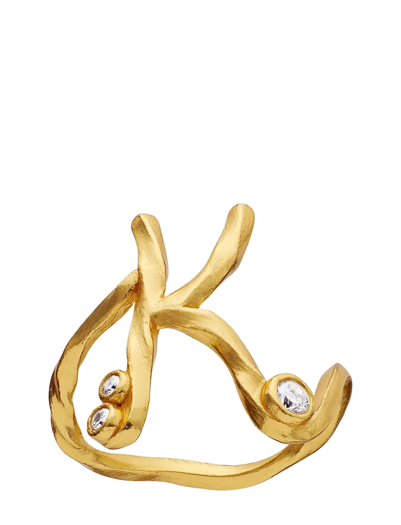 Maanesten K Alphabet Ring - Ringe - GOLD / gold