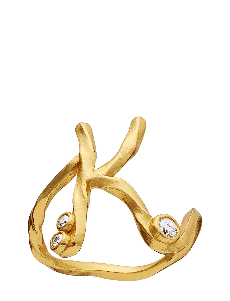Maanesten - K Alphabet Ring - rings - gold - 1