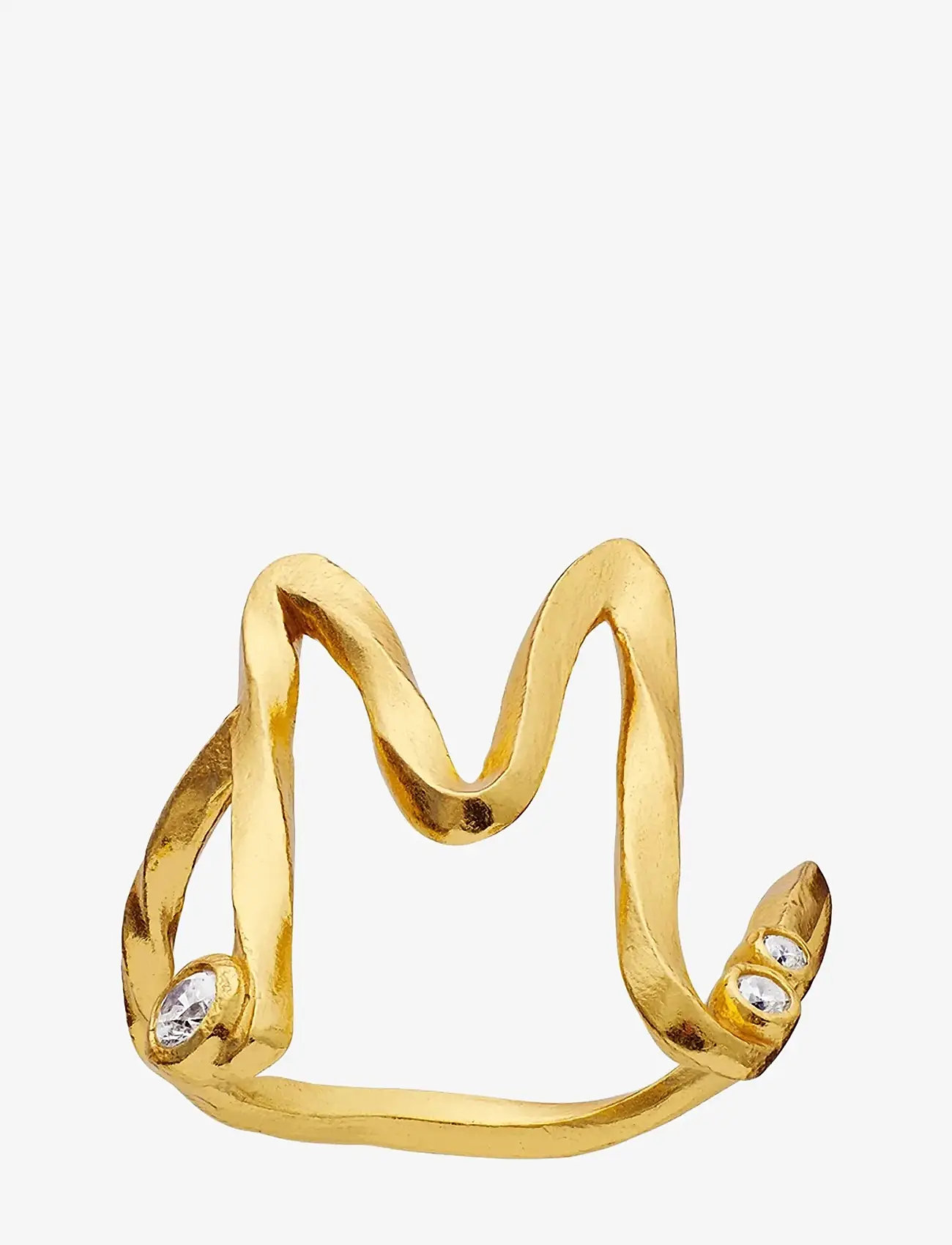 Maanesten - M Alphabet Ring - ringe - gold - 1