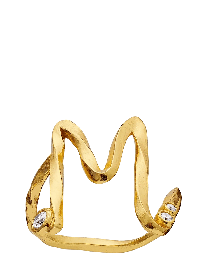 Maanesten - M Alphabet Ring - ringe - gold - 1