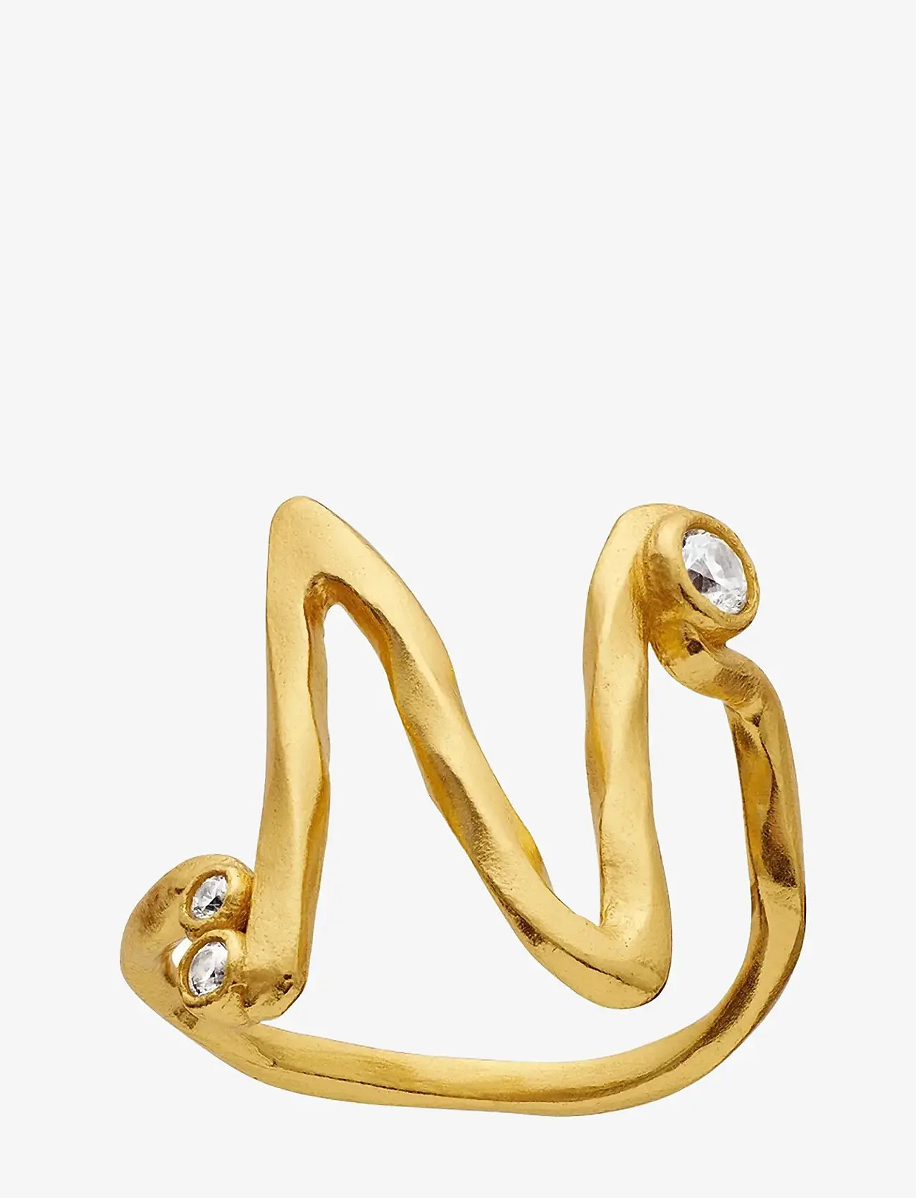 Maanesten - N Alphabet Ring - ringe - gold - 1