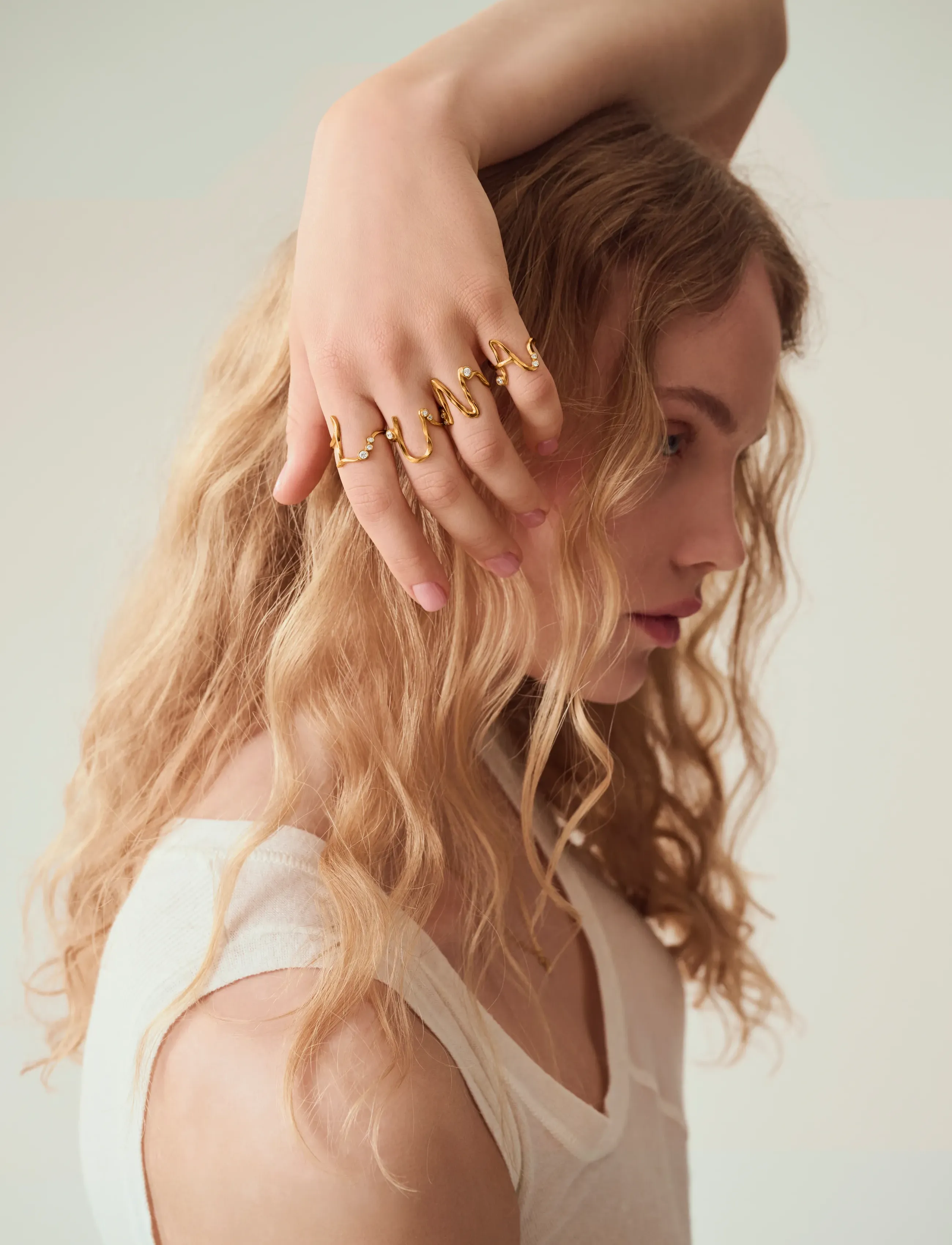 Maanesten N Alphabet Ring, 51, Gold, Smykker > Ringe, Dame
