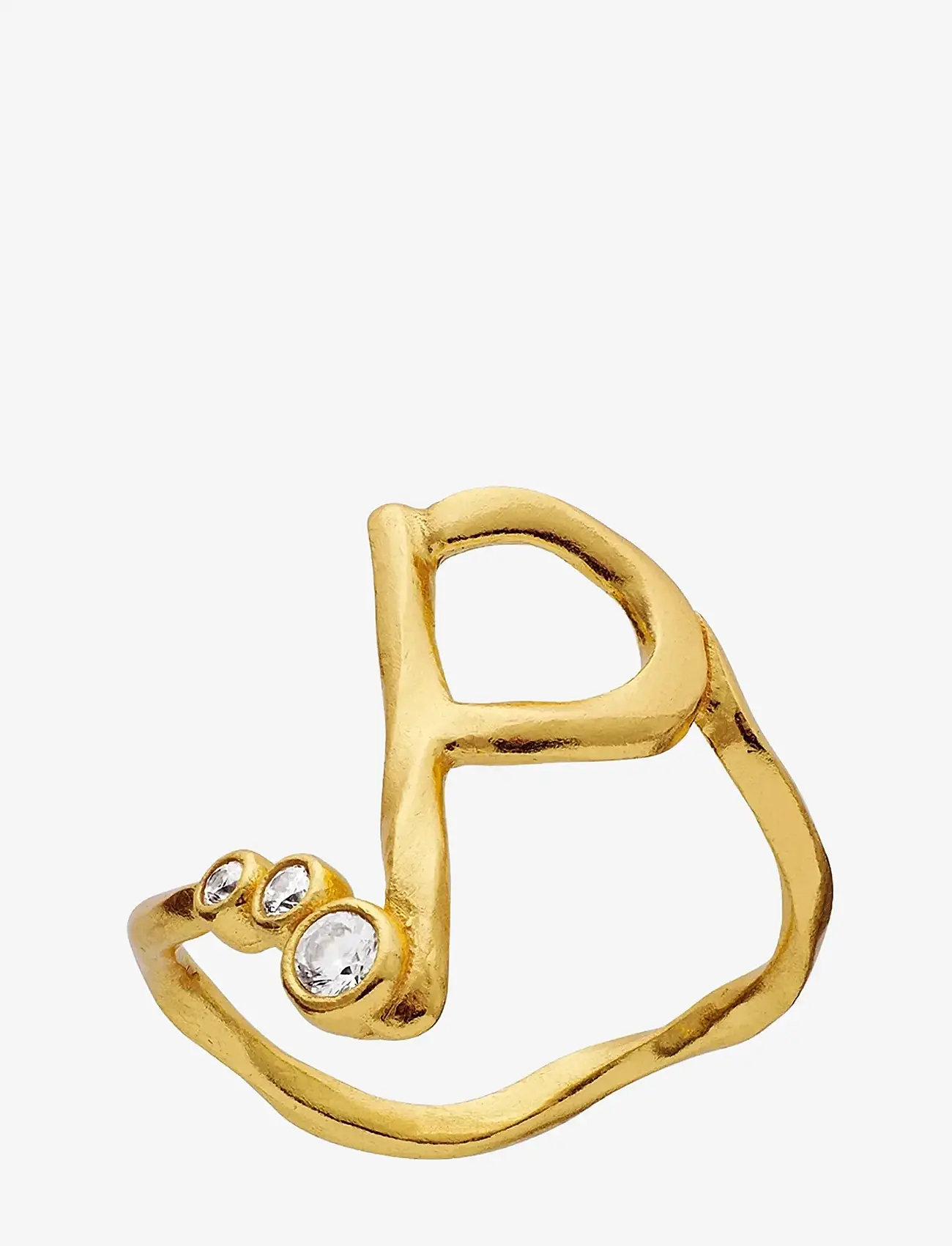 Maanesten - P Alphabet Ring - ringe - gold - 0