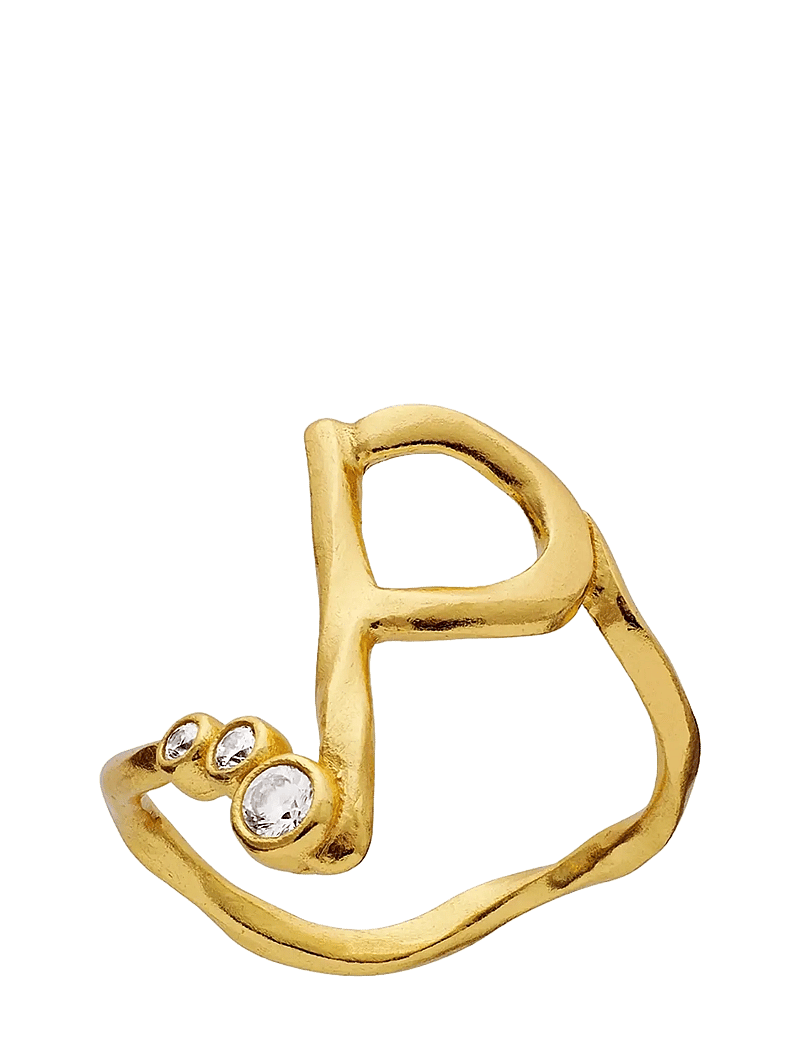 Maanesten - P Alphabet Ring - ringe - gold - 0
