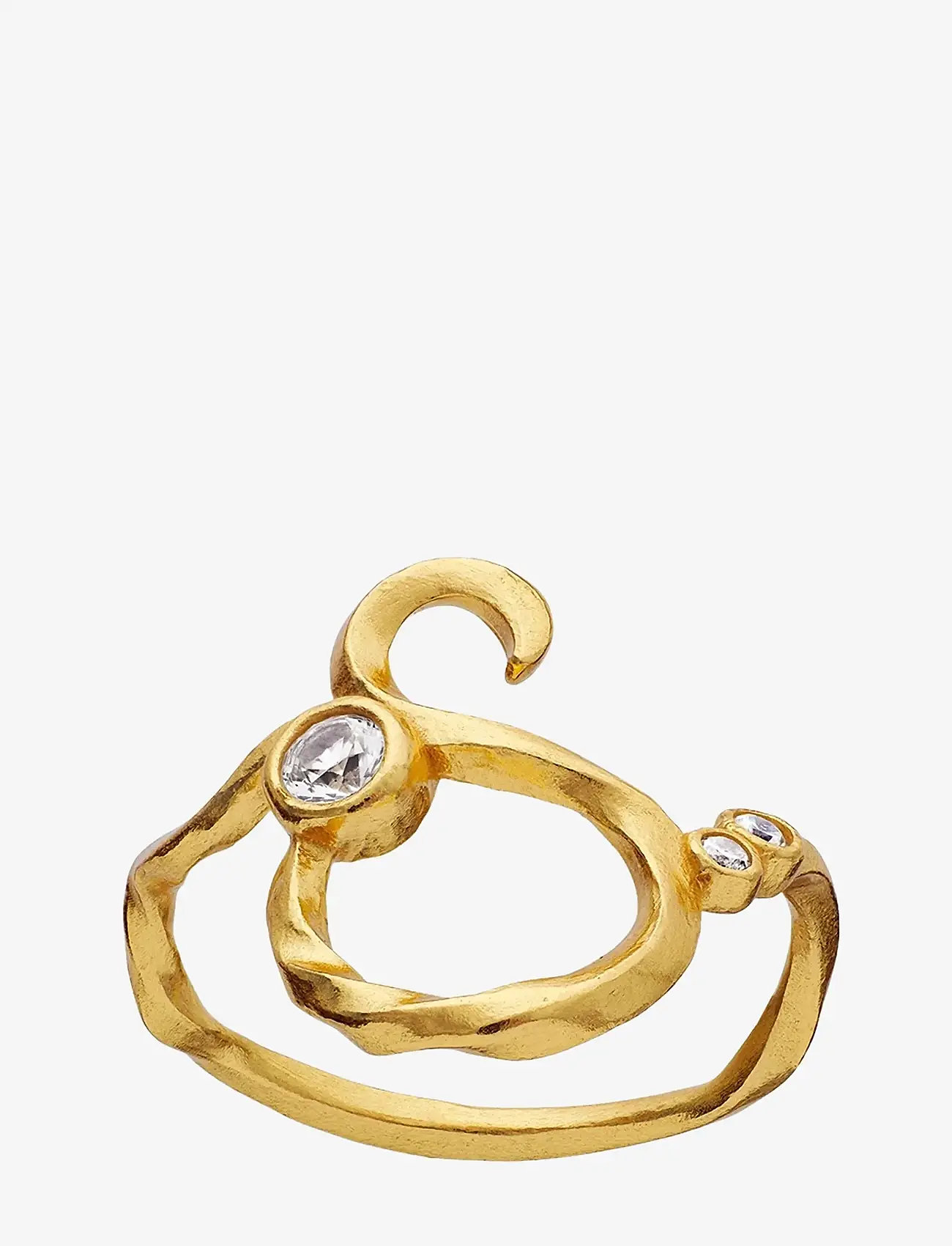 Maanesten - S Alphabet Ring - rings - gold - 1
