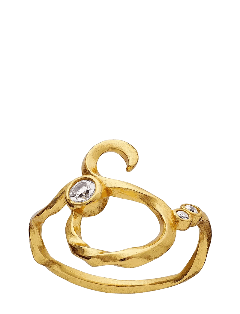Maanesten - S Alphabet Ring - rings - gold - 1