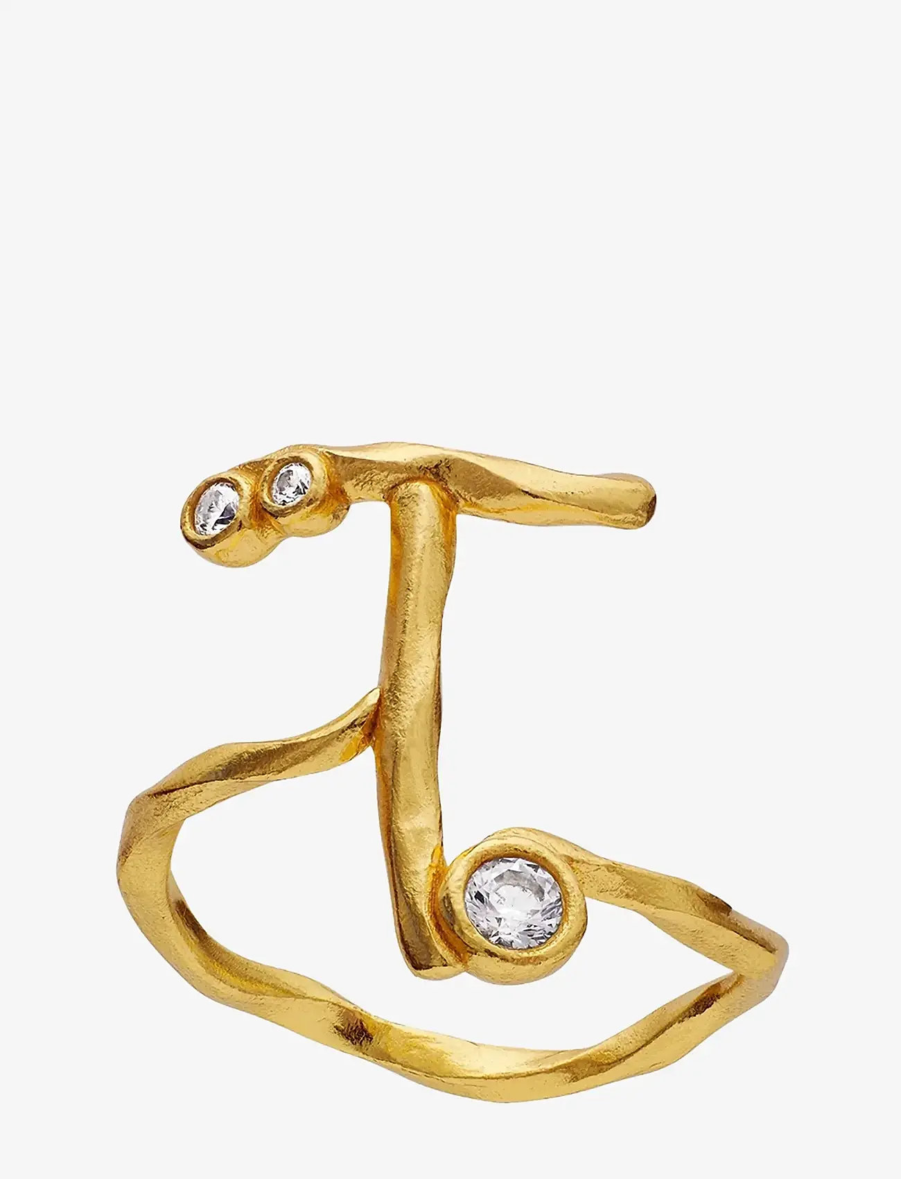 Maanesten - T Alphabet Ring - ringe - gold - 1