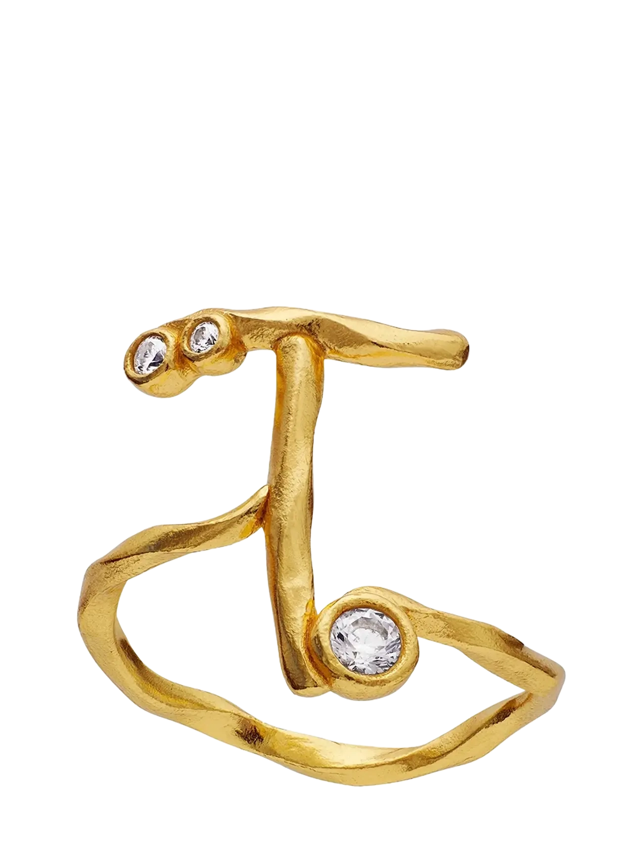 Maanesten T Alphabet Ring - Ringe - GOLD / gold
