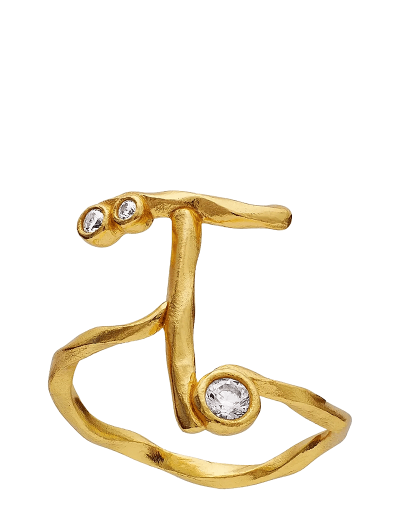 Maanesten - T Alphabet Ring - ringe - gold - 1