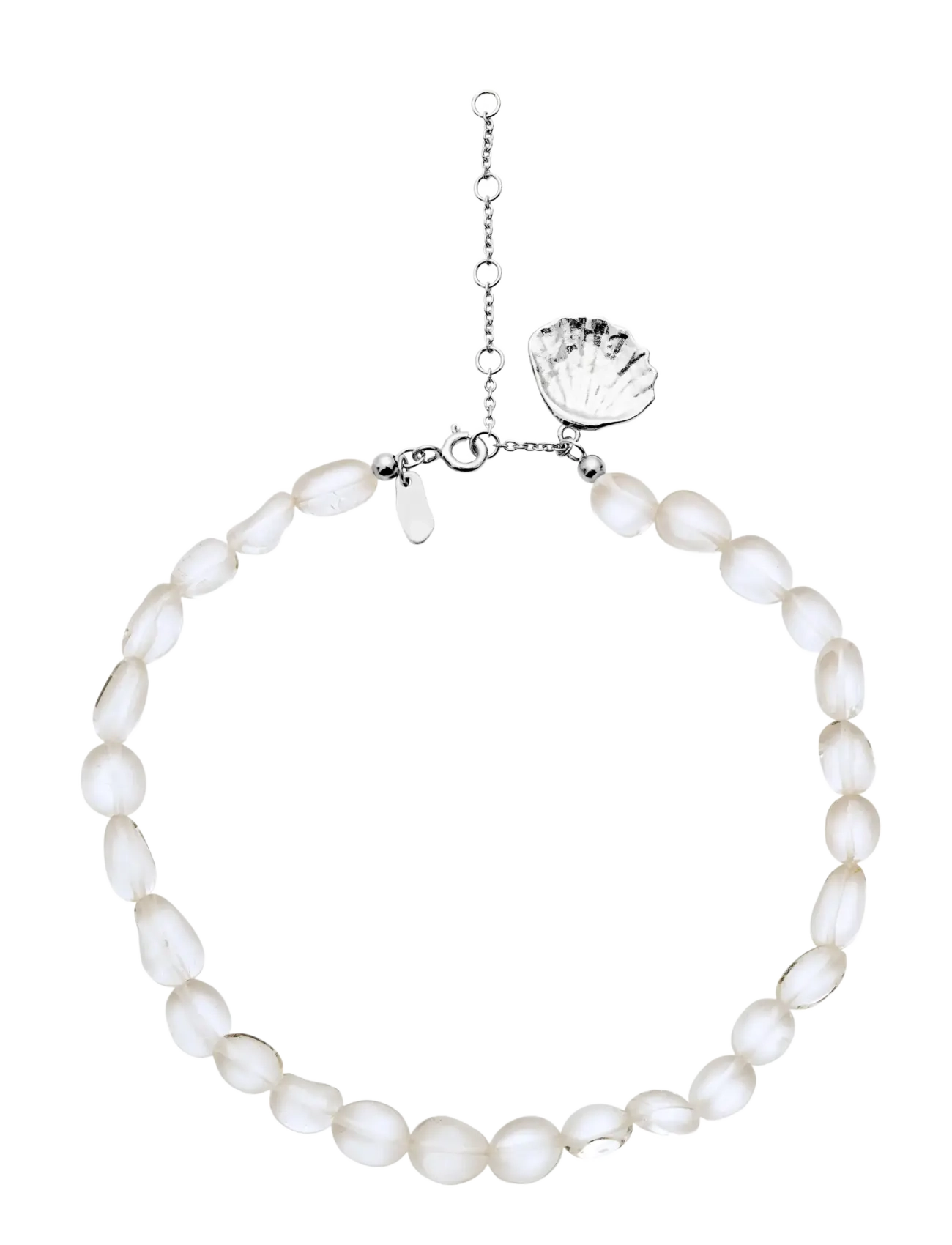 Maanesten Fortuna Anklet, Kvinder, Perle Ankelkæde, Hvid, Str: LENGTH 23CM+5CM EXT.CHAIN
