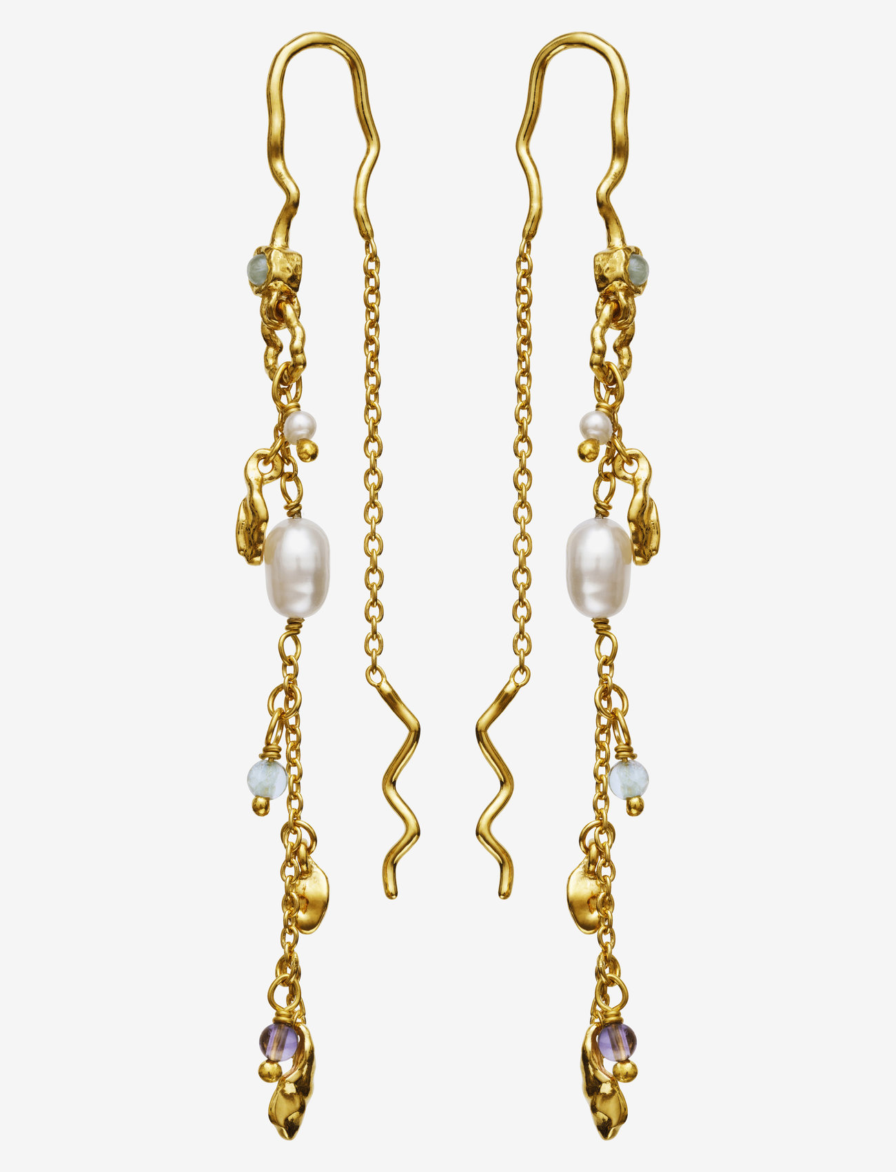 Maanesten - Poppy Earring - hangandi eyrnalokkar - gold - 1