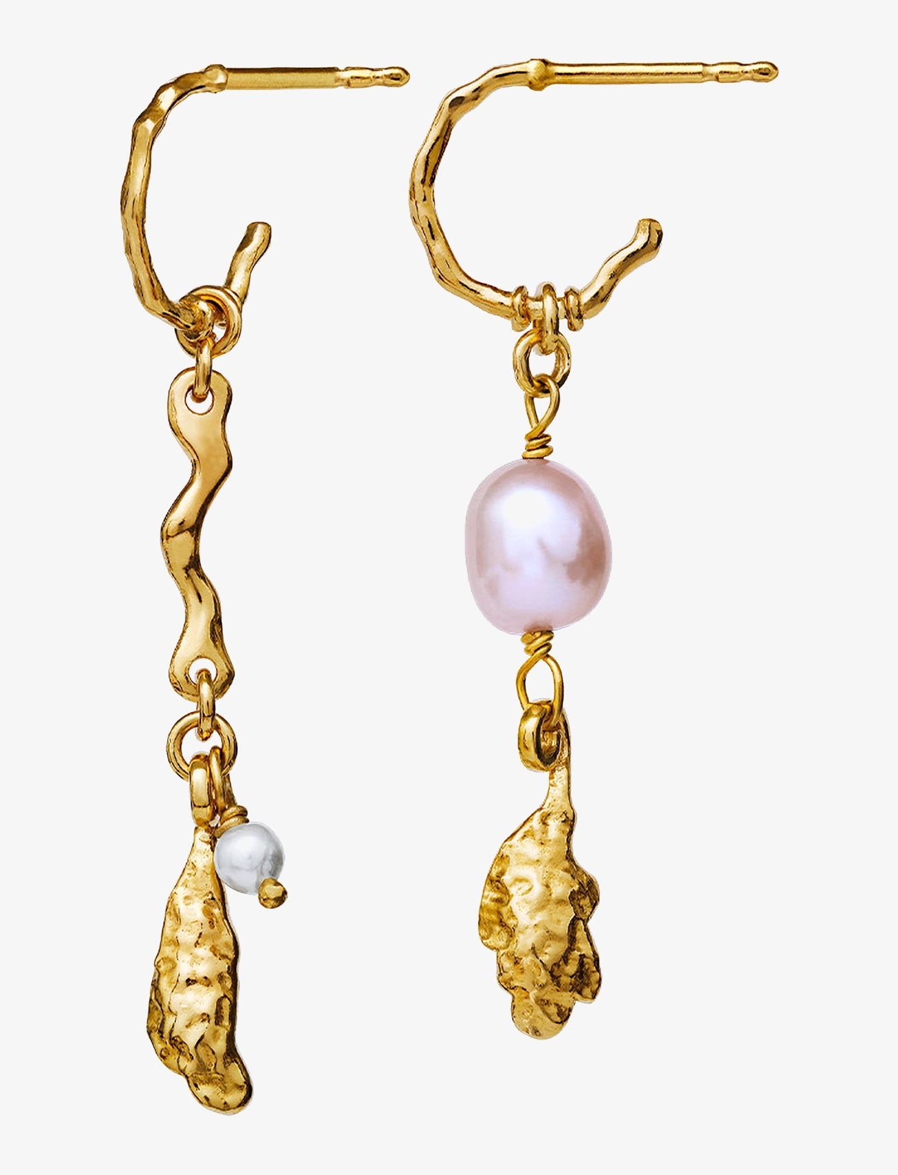 Maanesten - Lyric Earrings - perleøredobber - gold - 1