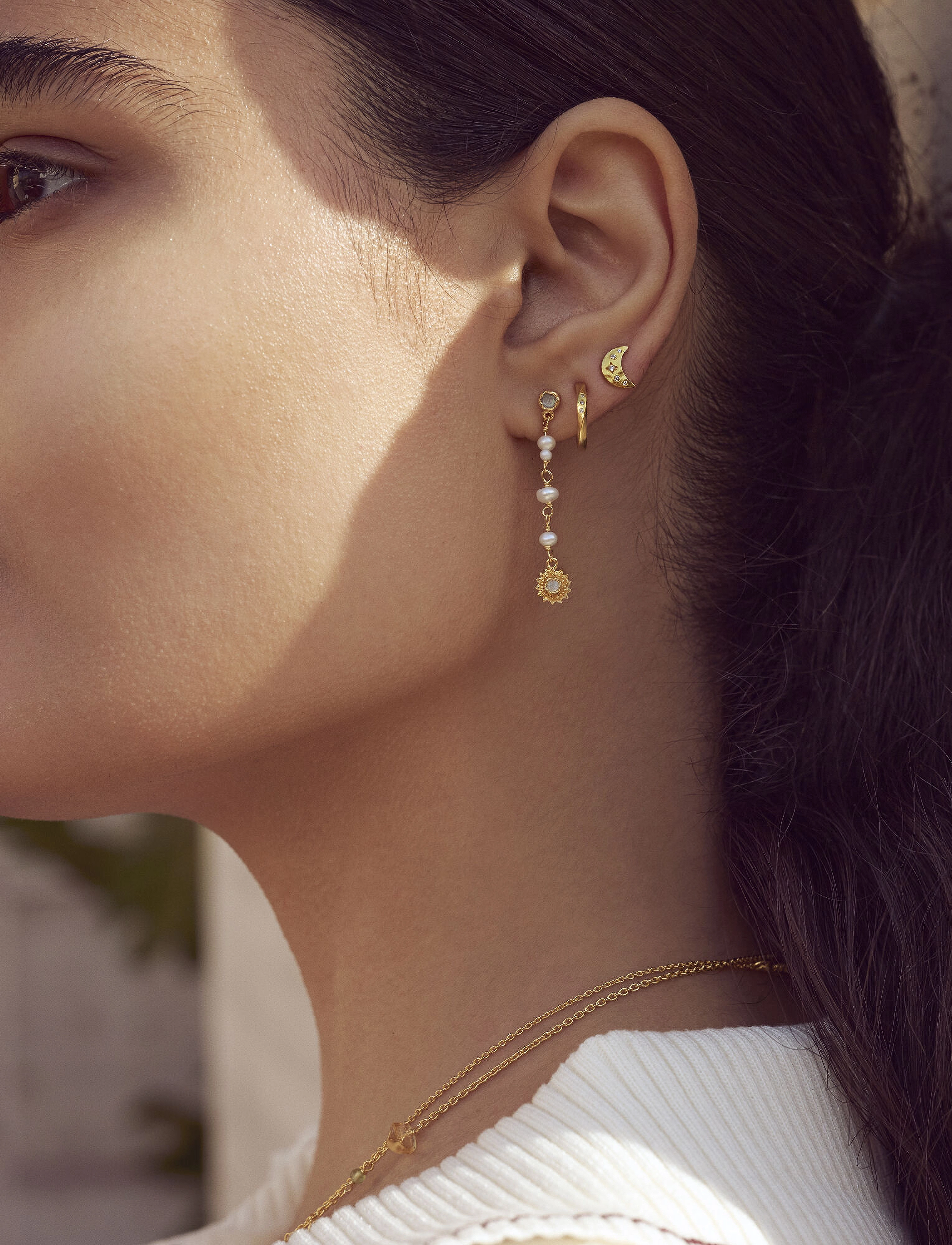 Maanesten Sunniva Earring, One Size, Earrings, Gold - Pendants Frauen