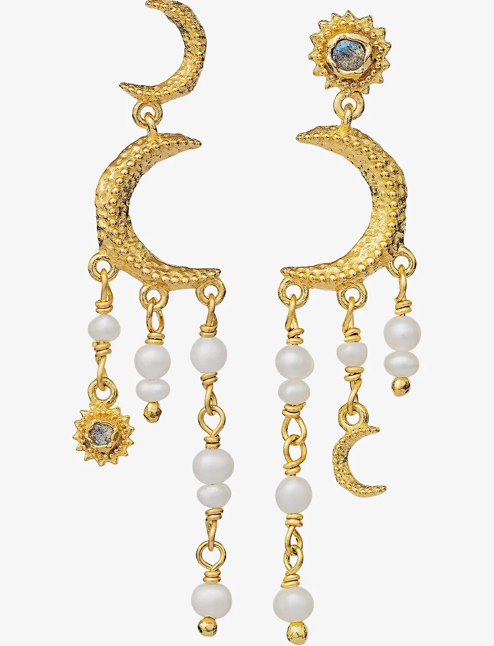 Maanesten - Astrea Earring - hängande örhängen - guld - 0