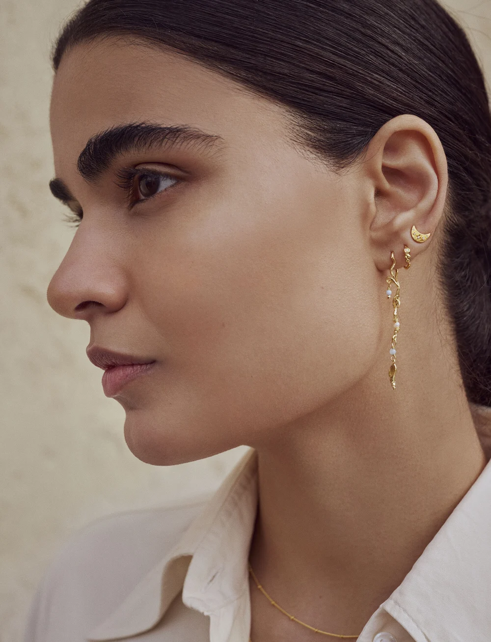 Maanesten - Elisa Earrings - perlenohrringe - gold - 4