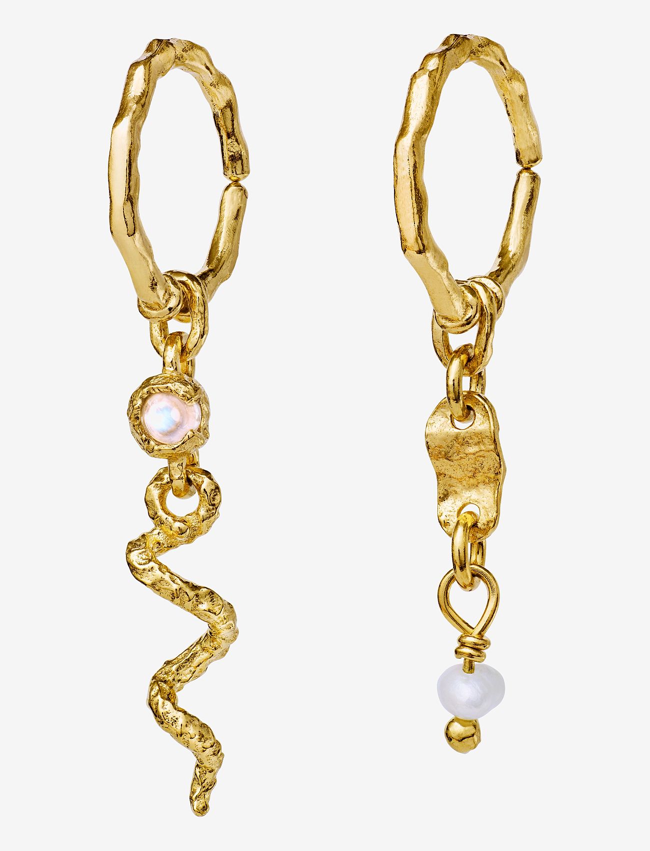 Maanesten - Evelyn Earrings - perleøreringe - gold - 0