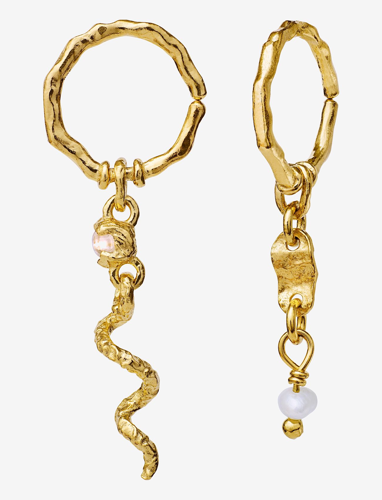Maanesten - Evelyn Earrings - perleøreringe - gold - 1