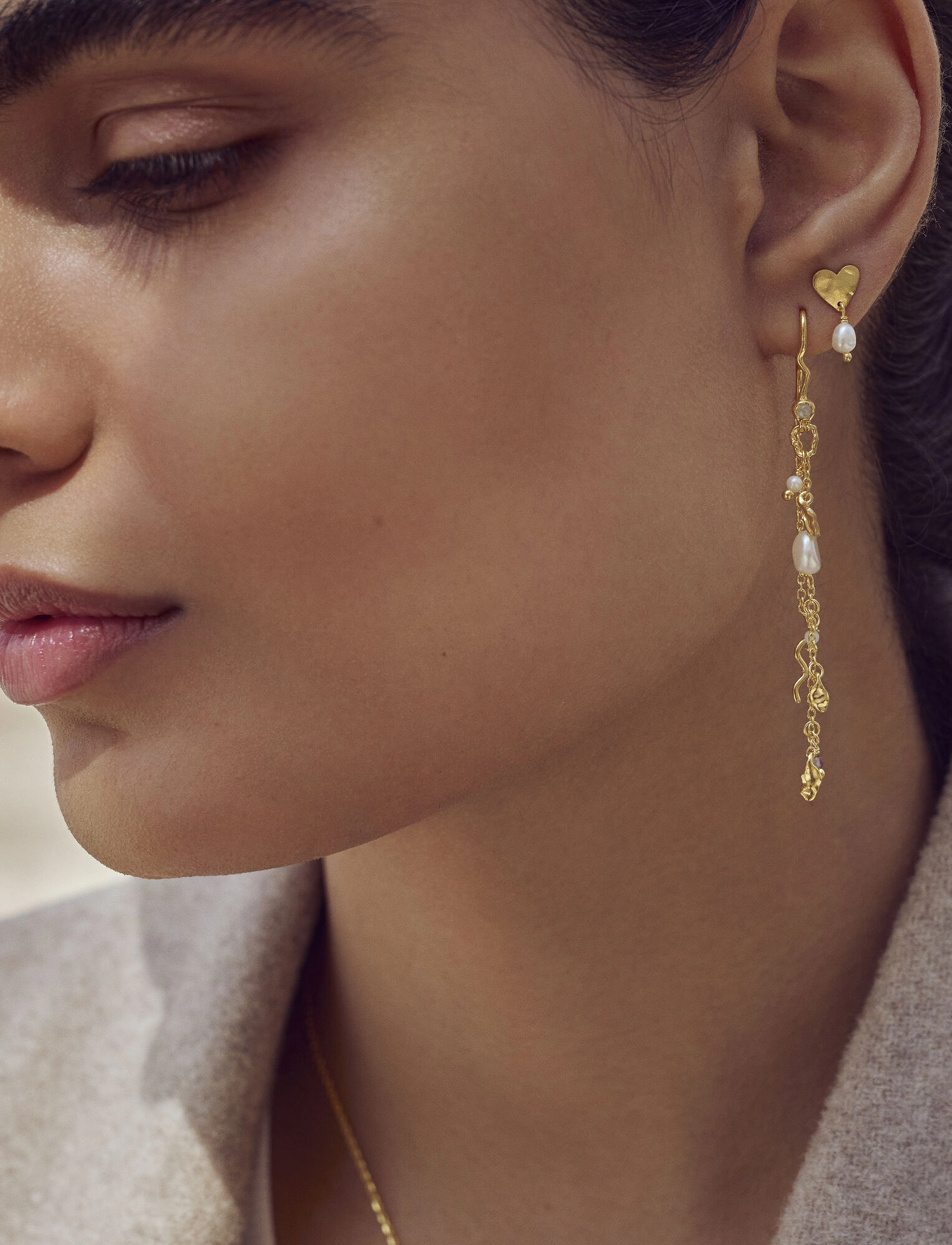 Maanesten Vesta Earstick, One Size, Earrings, Gold - Studs, Frauen