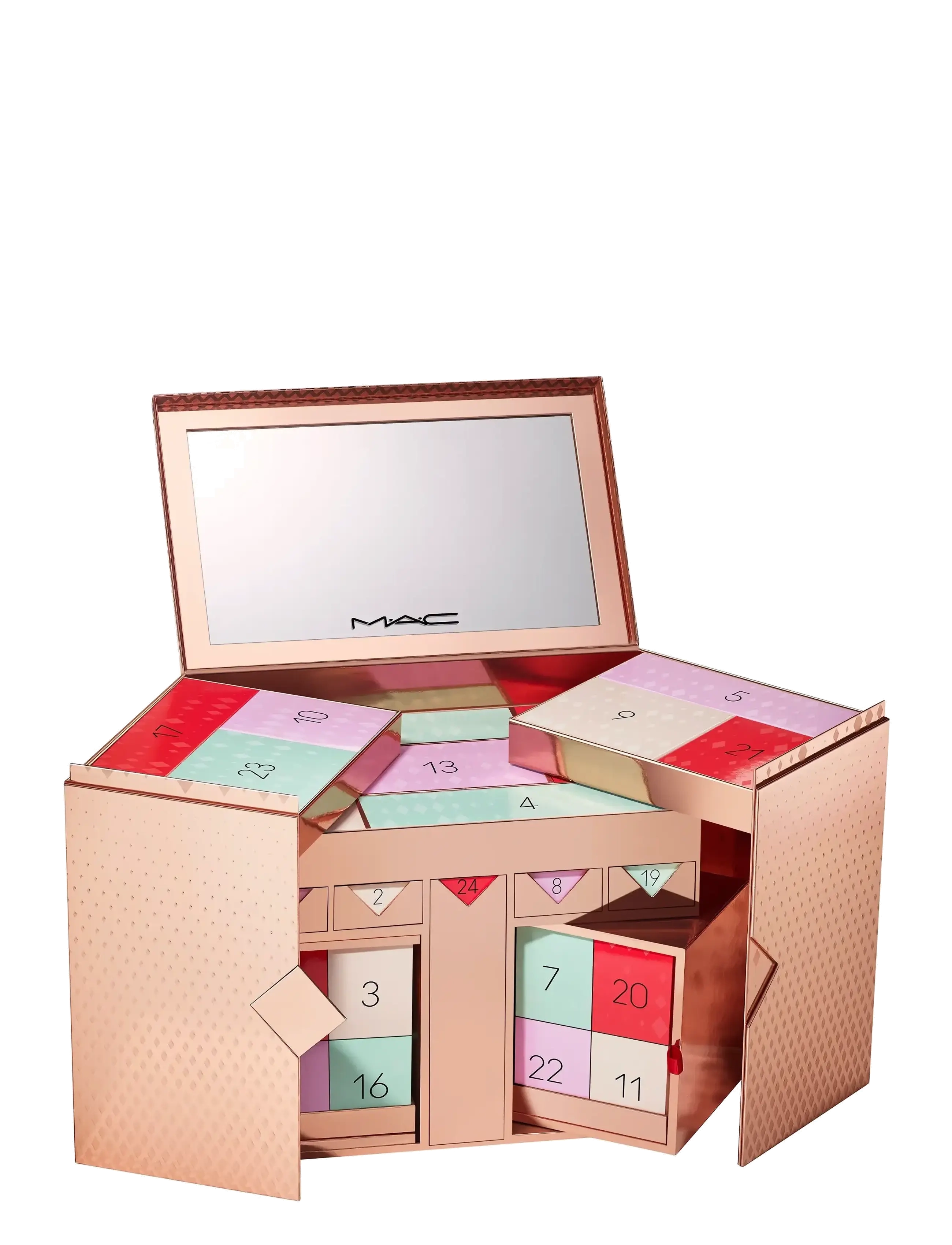 MAC - 24 Mystery Must-Haves Advent Calendar - russian red + modesty + syrup + clear + love child + like squirt + soar + cool spice + espresso + cl - 3