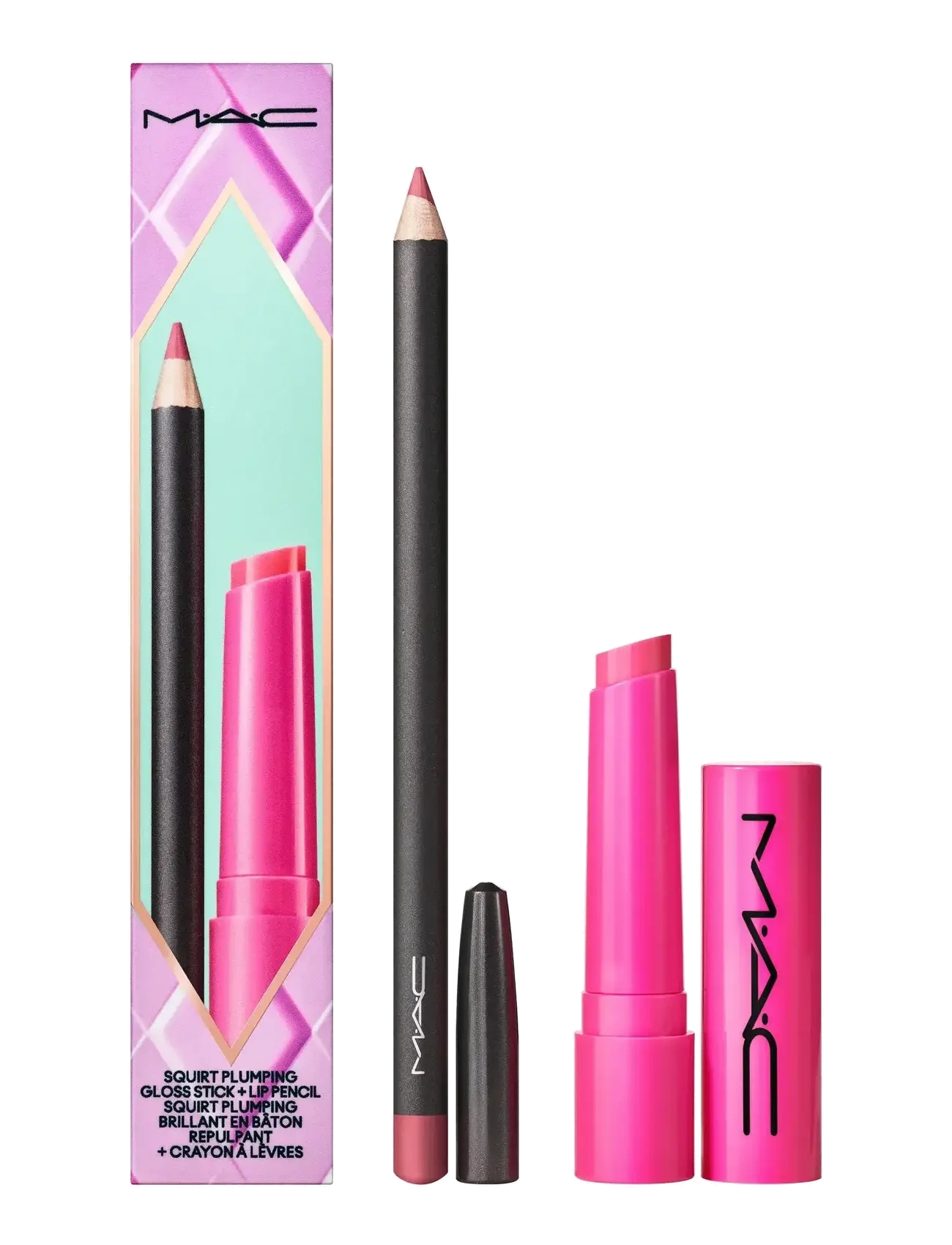 MAC Anything'S Glossible Lip Combo Kit - För henne - AMPTED + EDGE TO EDGE / pink/rose