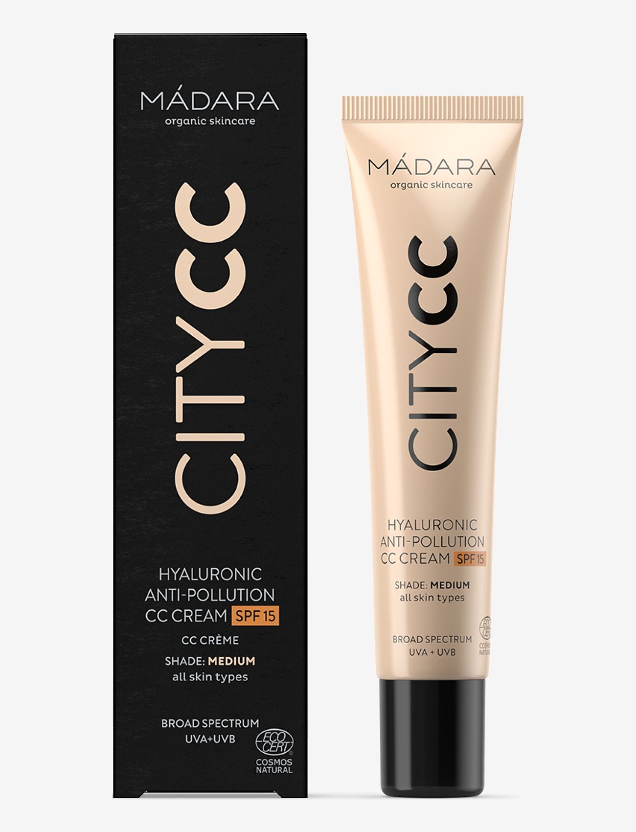 MÁDARA - CITY CC Hyaluronic Anti-Pollution CC Cream SPF 15 - redo för date night - medium - 2