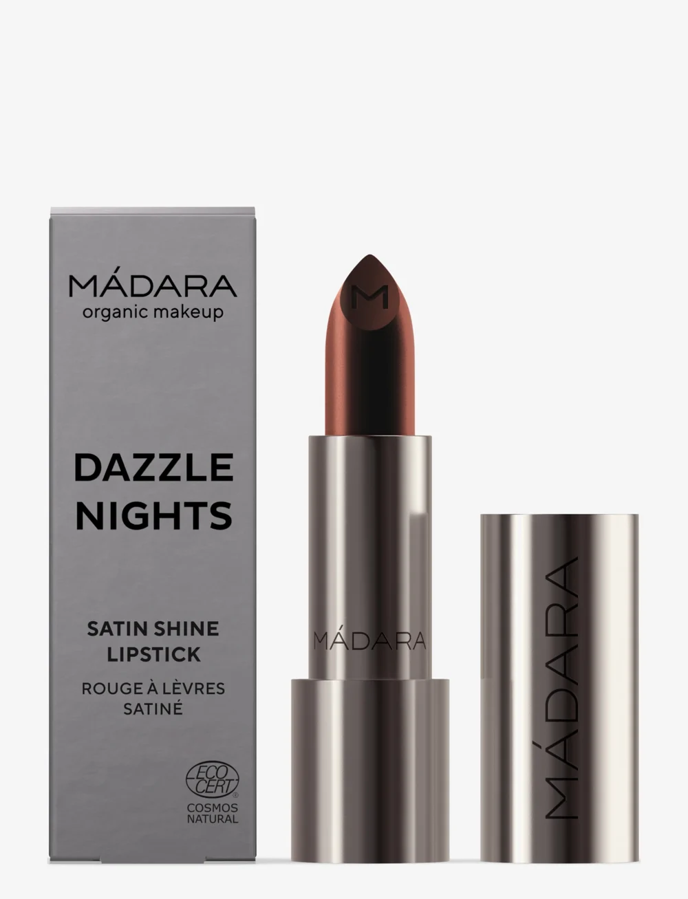 MÁDARA - DAZZLE NIGHTS Satin Shine Lipstick - redo för date night - #504 dominance - 2