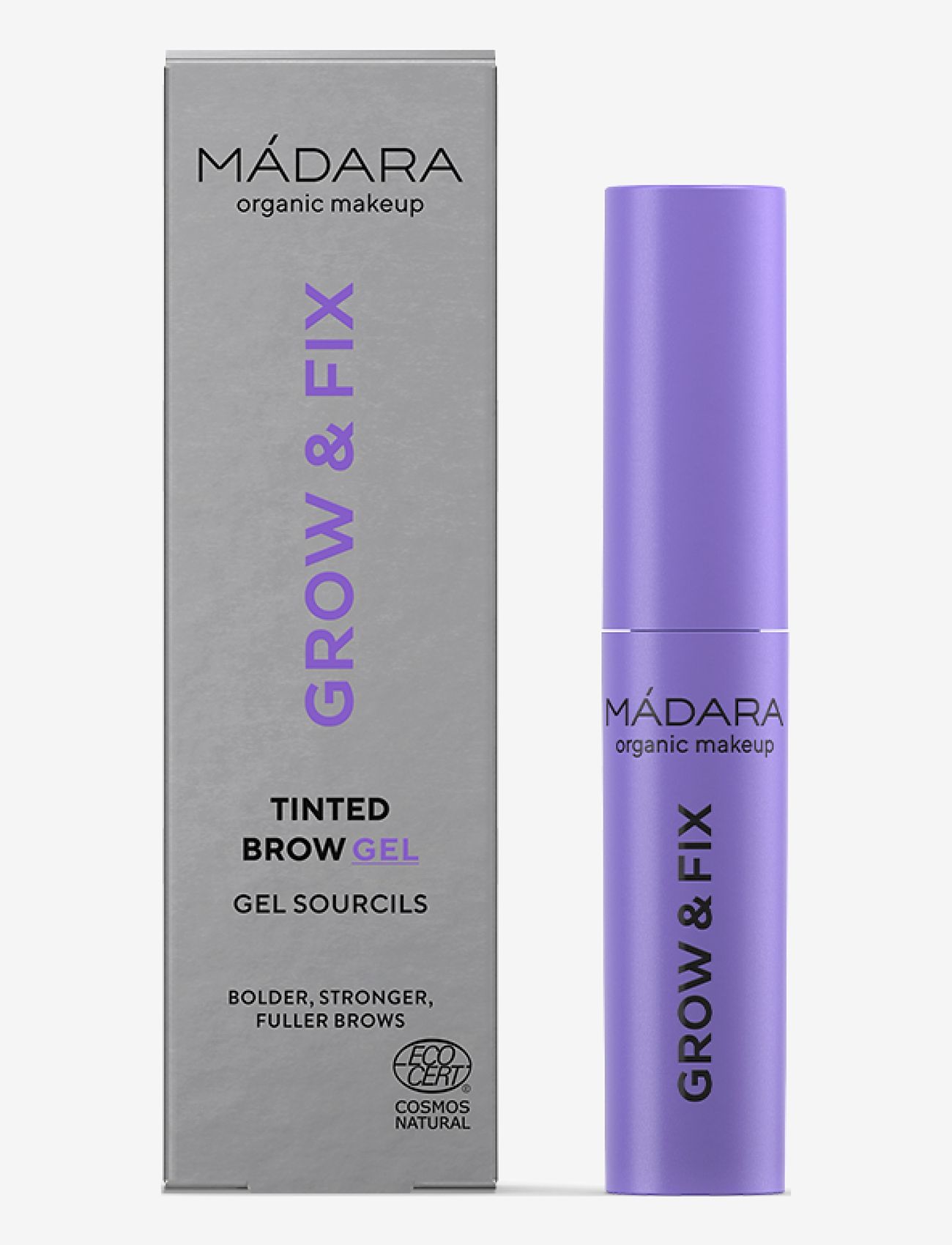 MÁDARA - GROW & FIX Tinted Brow Gel - silmad ja kulmud - #4 dark brown - 2