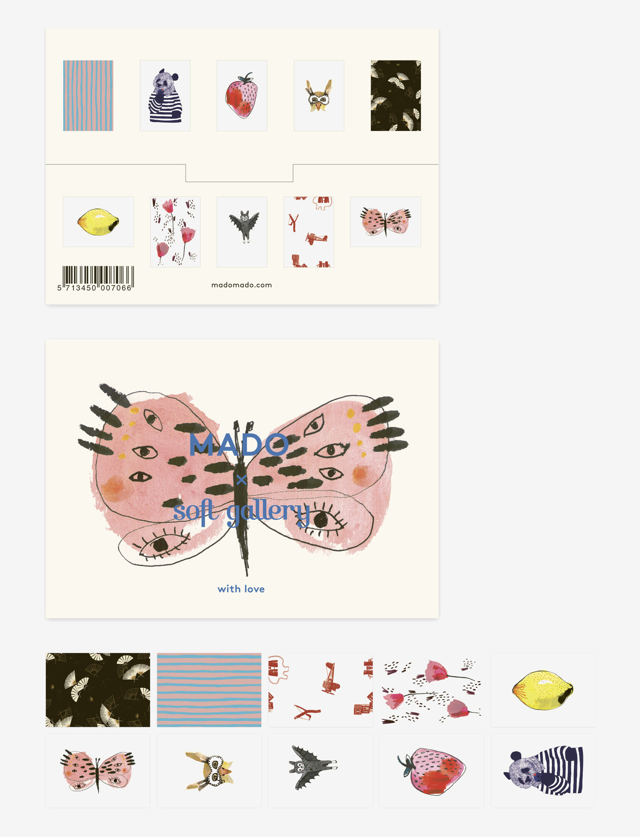 MADO - MADO x Soft Gallery Box - 10 x A6 postcards - multi - 1