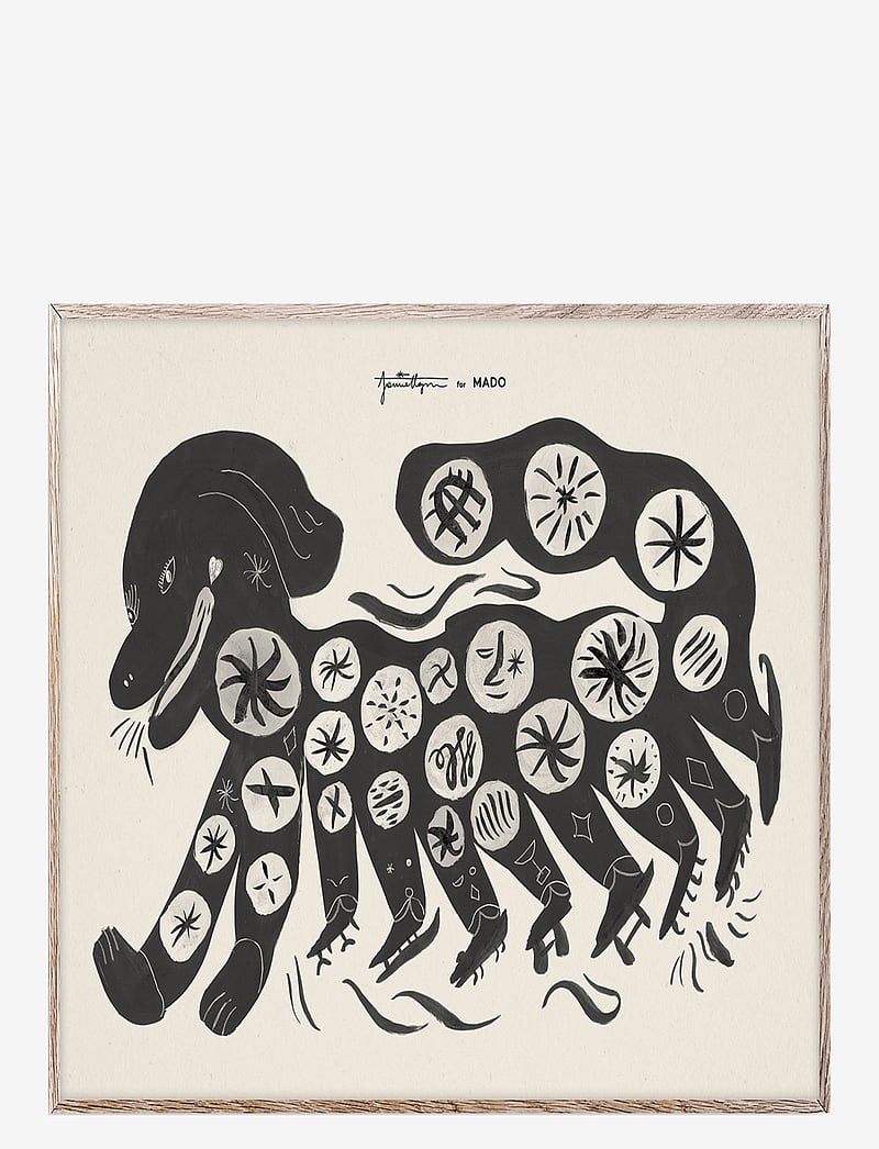 MADO - Chinese Dog, Black - 30x40 - abstract - multi - 1