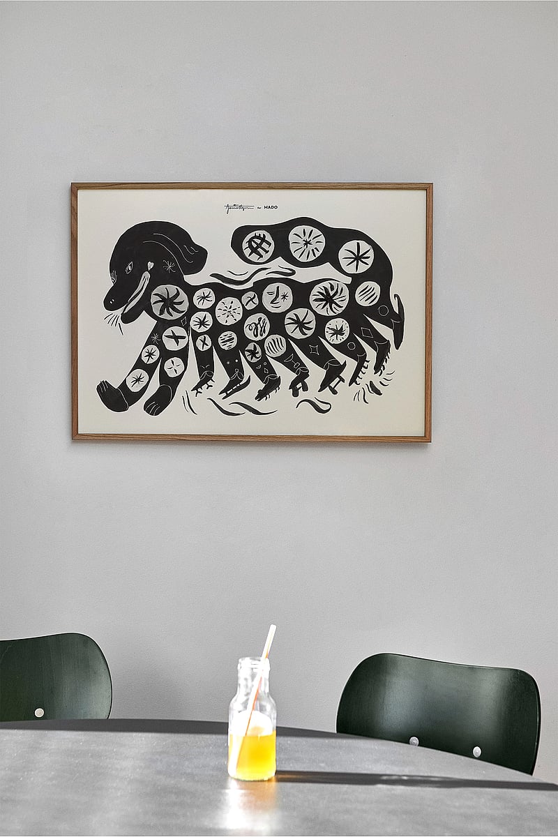 MADO - Chinese Dog, Black - 30x40 - abstract - multi - 0