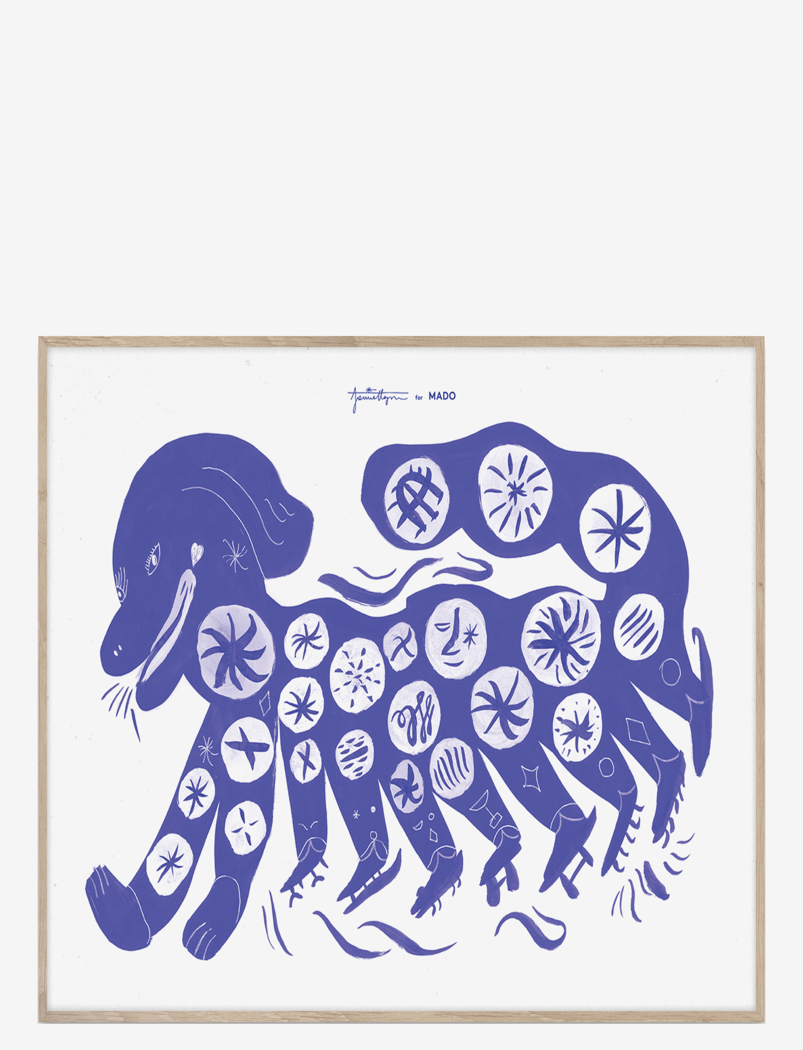 MADO Chinese Dog, Blau - 50X70 Patterned - 50X70CM - Kinder