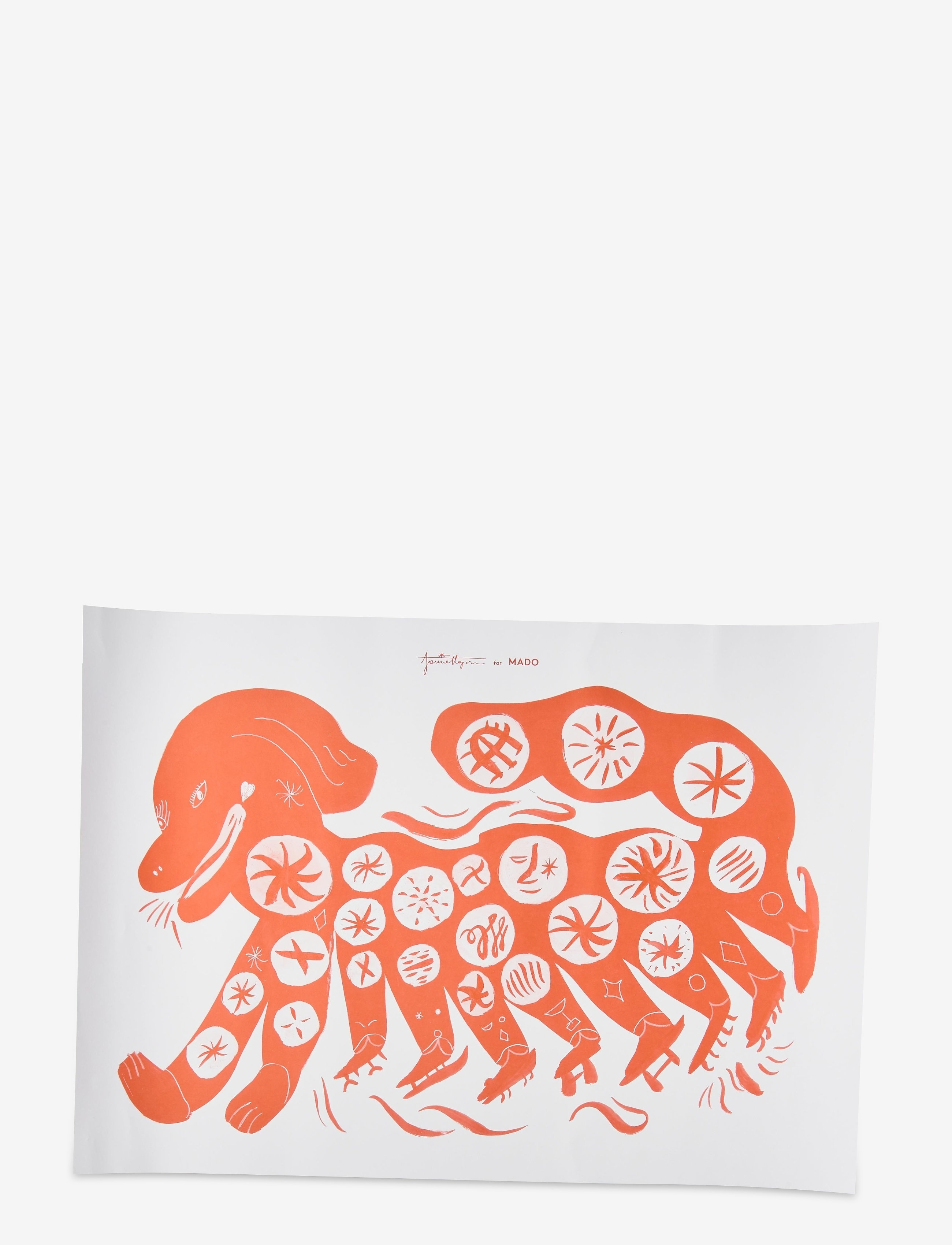 MADO Chinese Dog, Red - 50x70 - Kinderzimmer - MULTI / orange