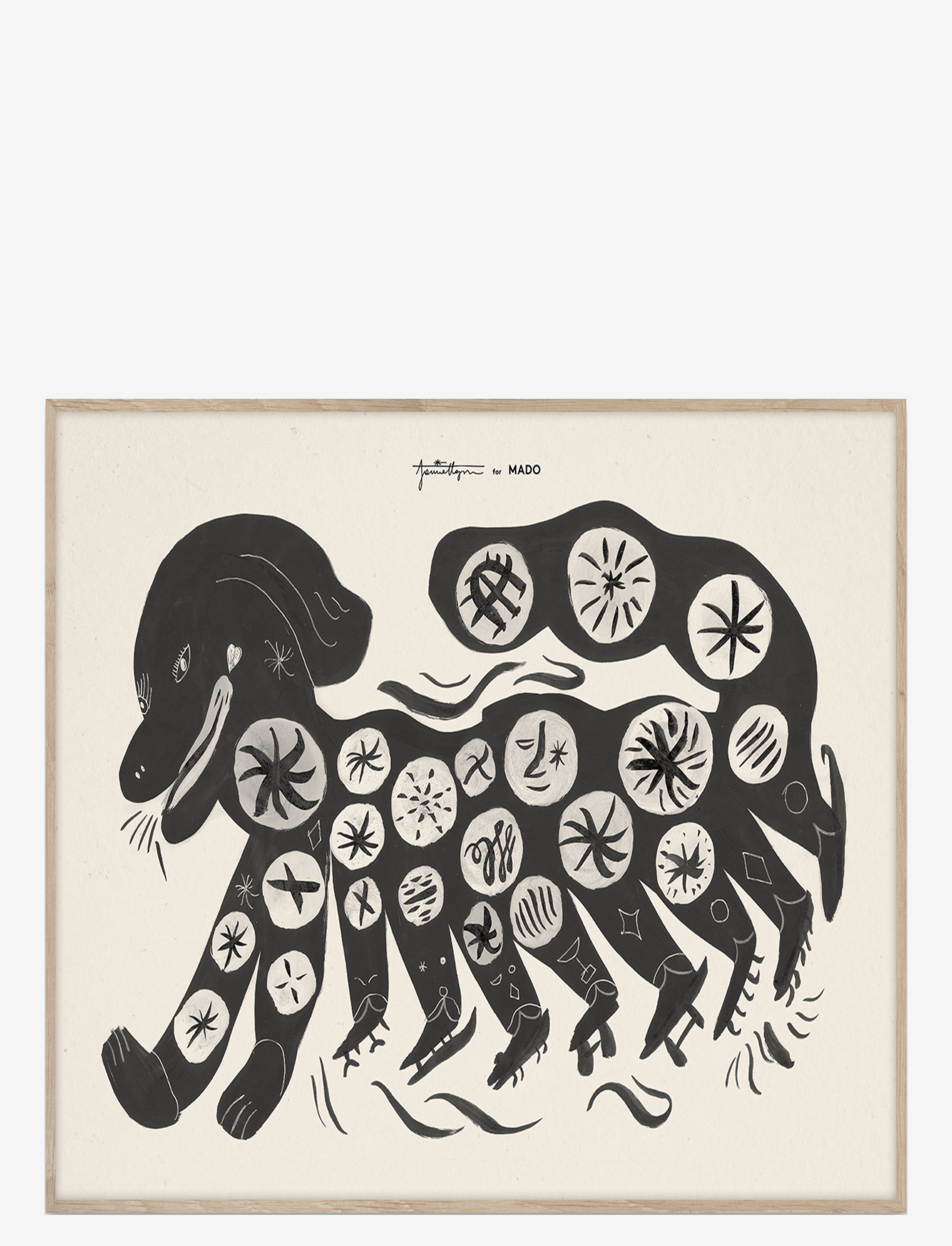 MADO Chinese Dog, Schwarz - 50X70 Patterned - 50X70CM - Kinder