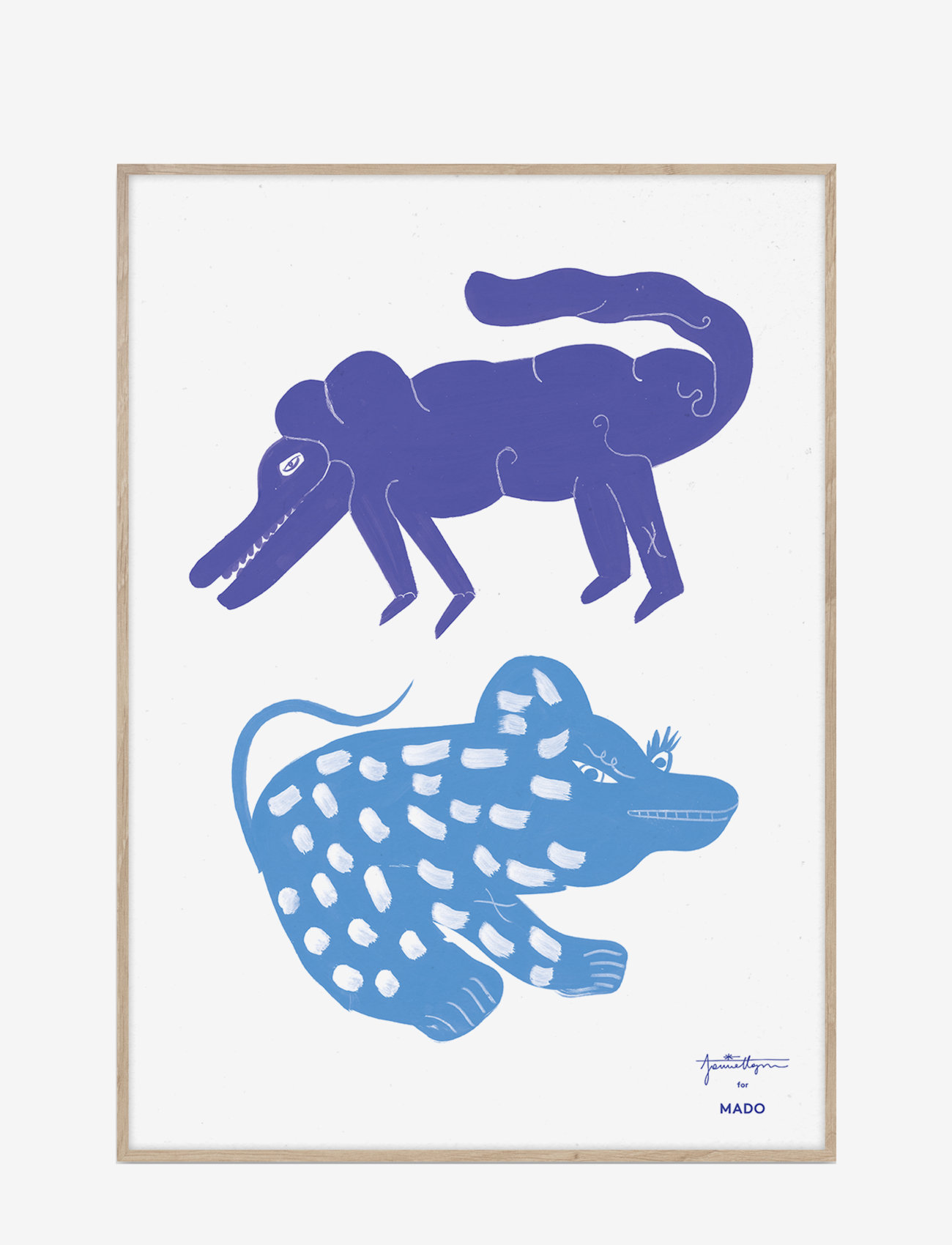 MADO - Two Creatures - Blue - 50x70 - laveste priser - multi - 0