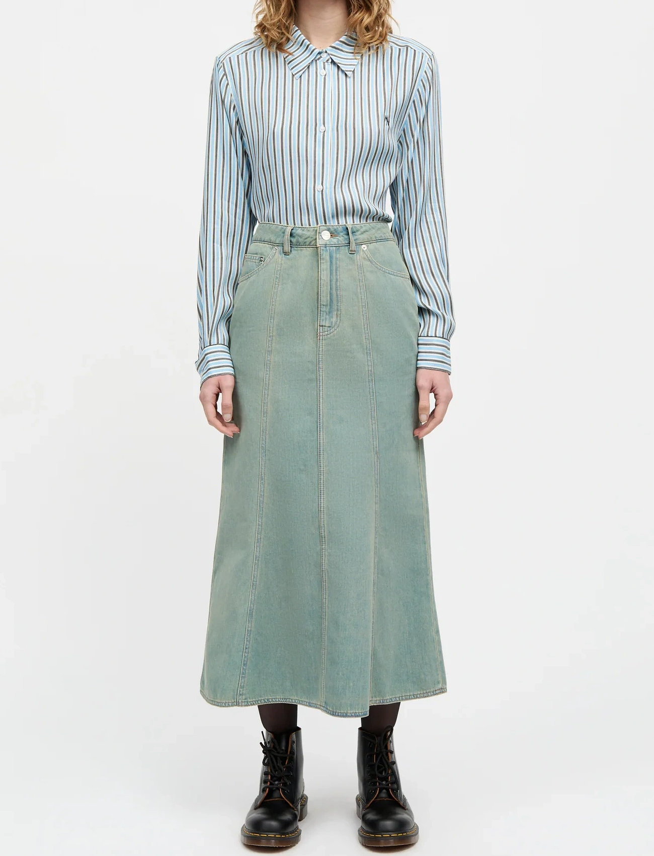 Mads Nørgaard Cosy Denim Solan Skirt - Blue - 34