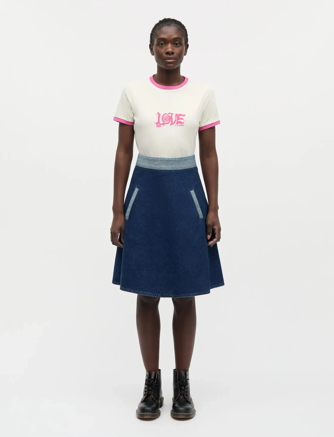 Mads Nørgaard Luke Denim Stelly Skirt Block - Navy - 34