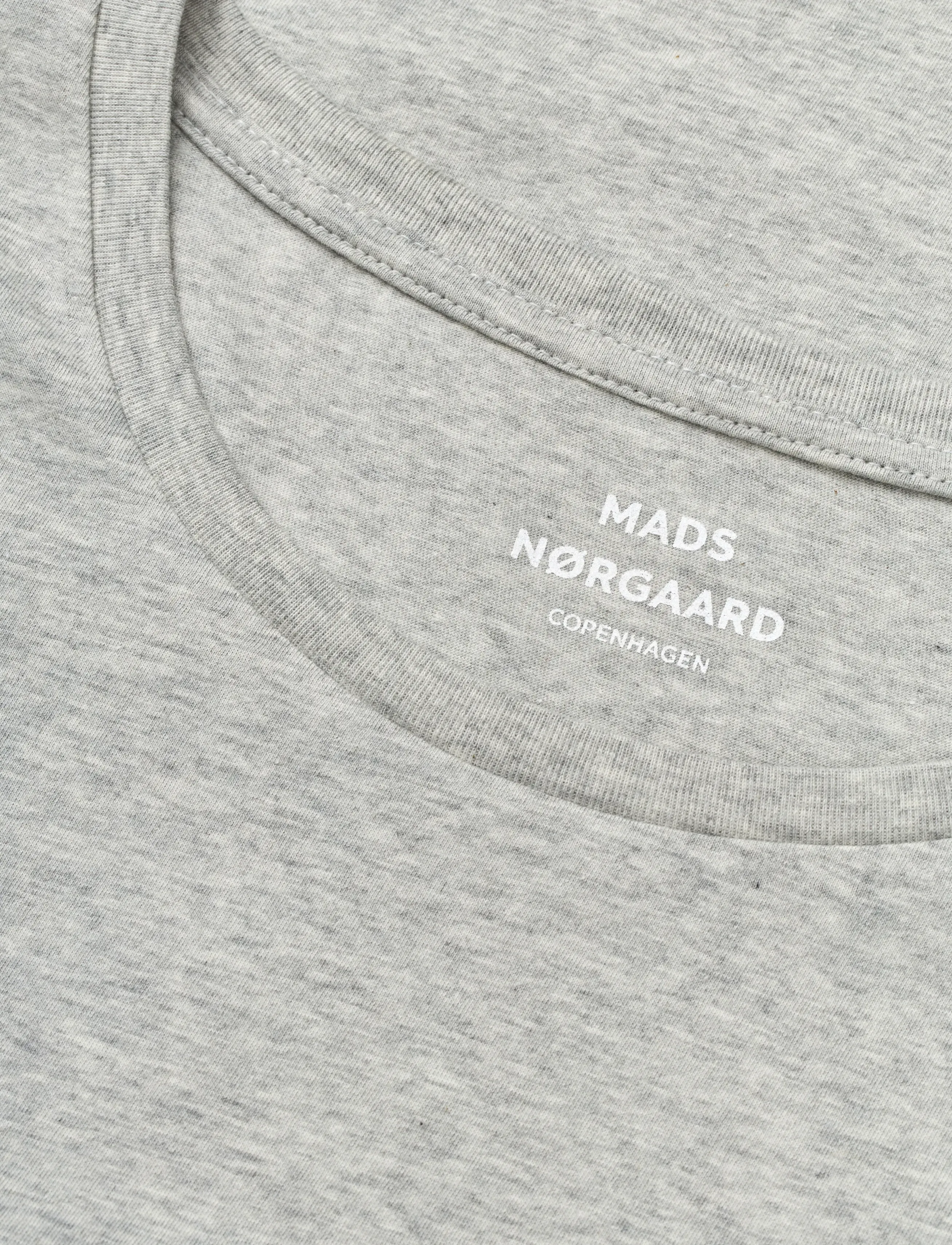 Mads Nørgaard - Fine Jersey Teasy Tee FAV - t-shirts - light grey melange - 1