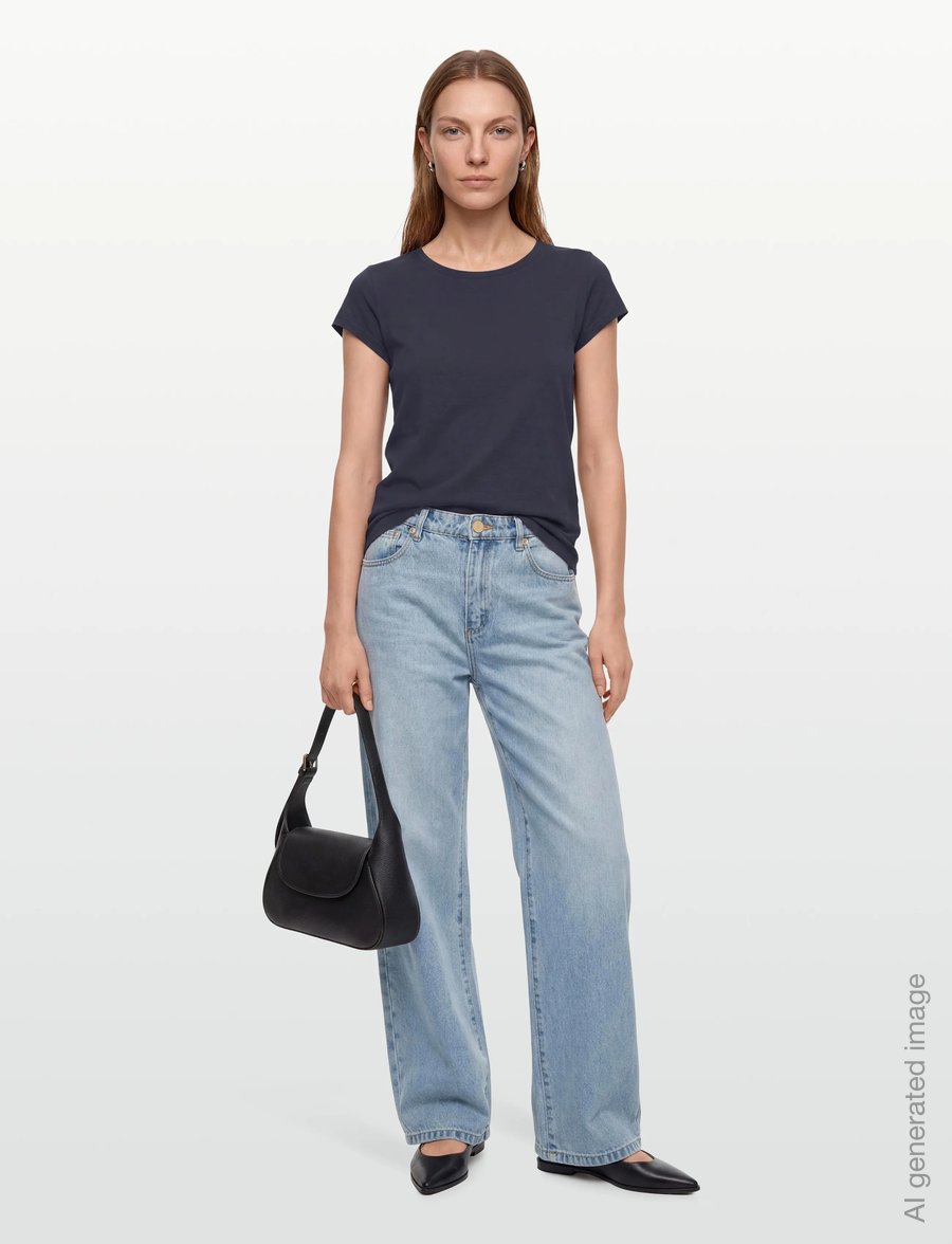 Mads Nørgaard - Fine Jersey Teasy Tee FAV - t-shirts - parisian night - 0