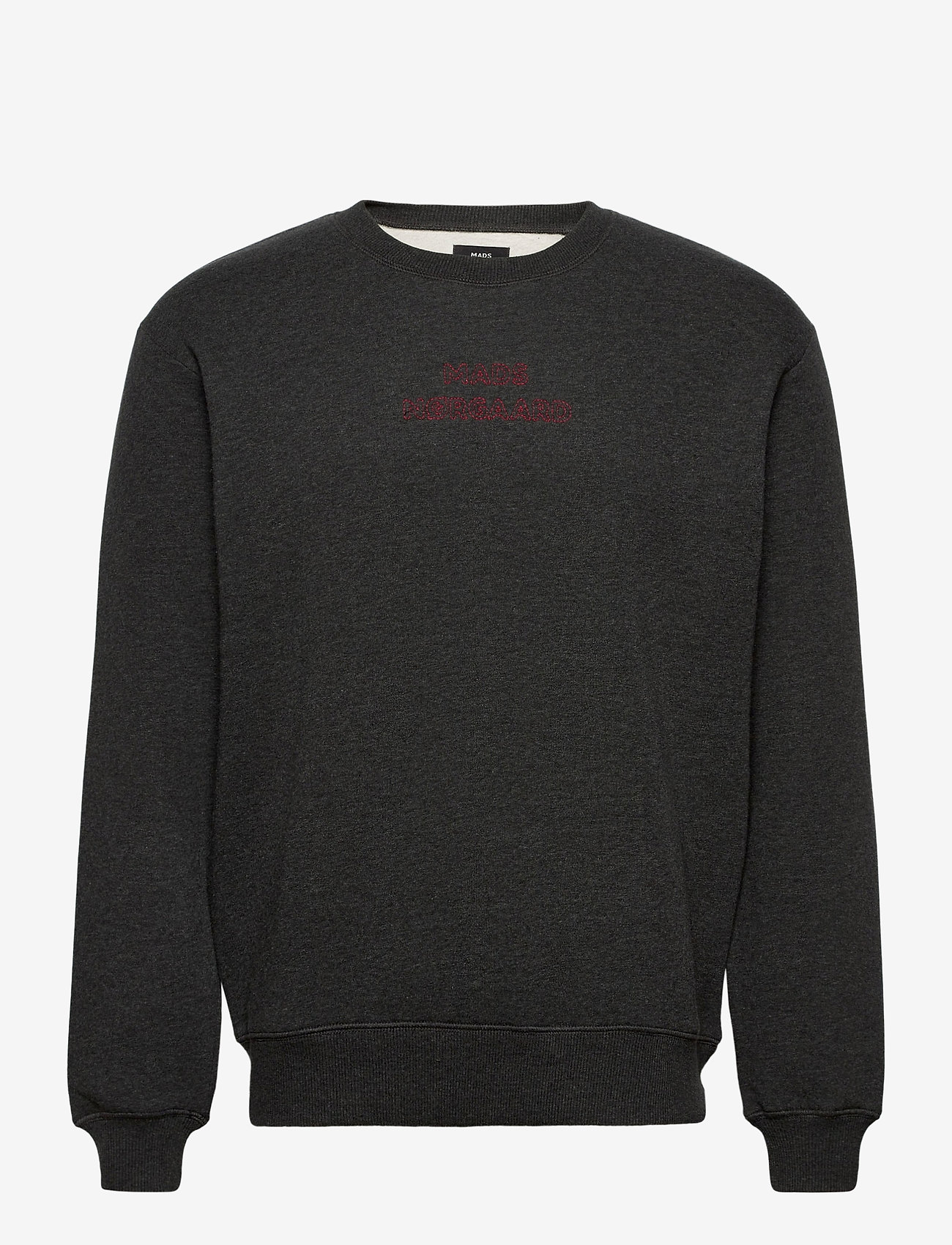 Mads Nørgaard - New Standard Crewneck Emb - charcoal melange - 0
